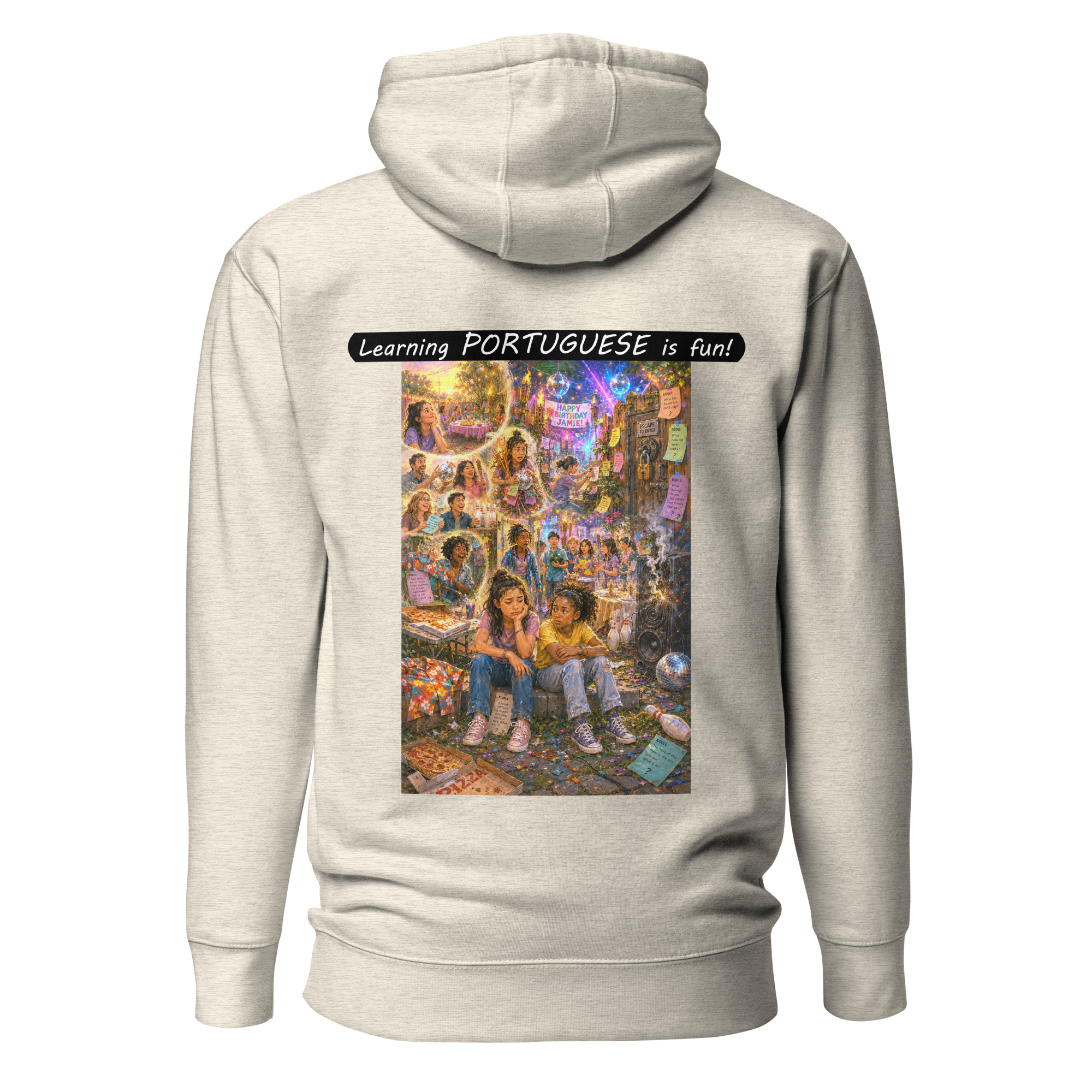 Unisex Premium Pullover Hoodie - Learning PORTUGUESE is fun! - The Surprise Party - Image 53