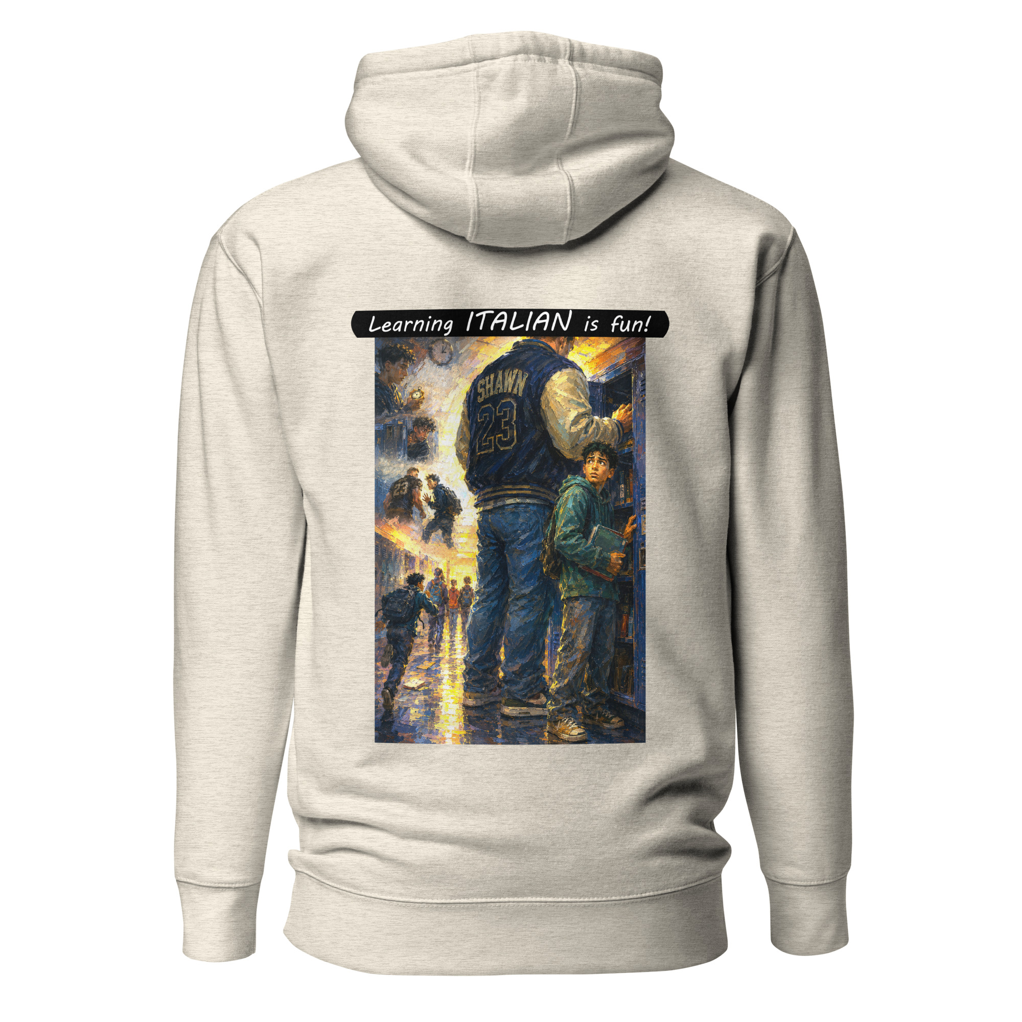 Unisex Premium Pullover Hoodie - Learning ITALIAN is fun! - The School Locker - Image 53
