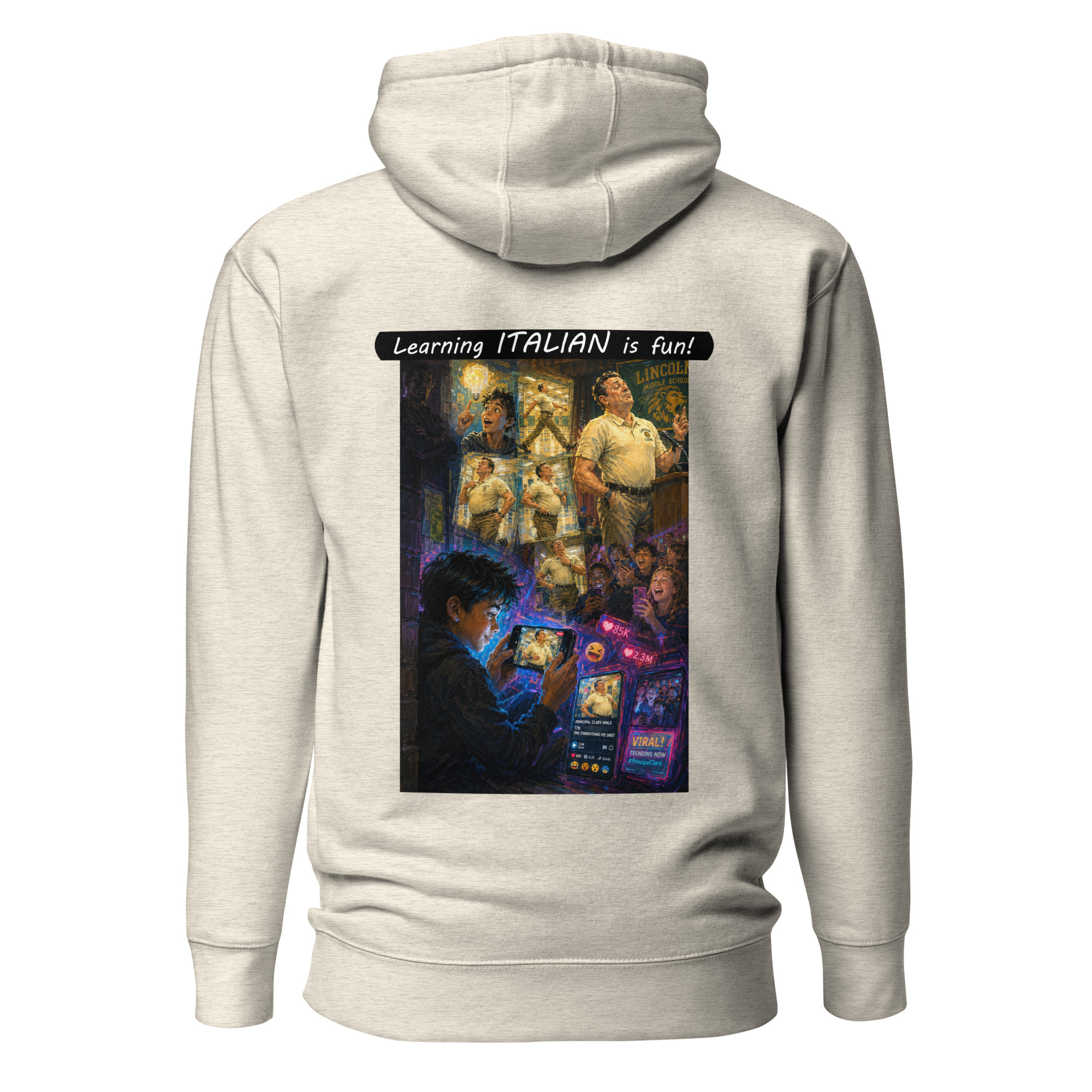 Unisex Premium Pullover Hoodie - Learning ITALIAN is fun! - The Influencer - Image 53