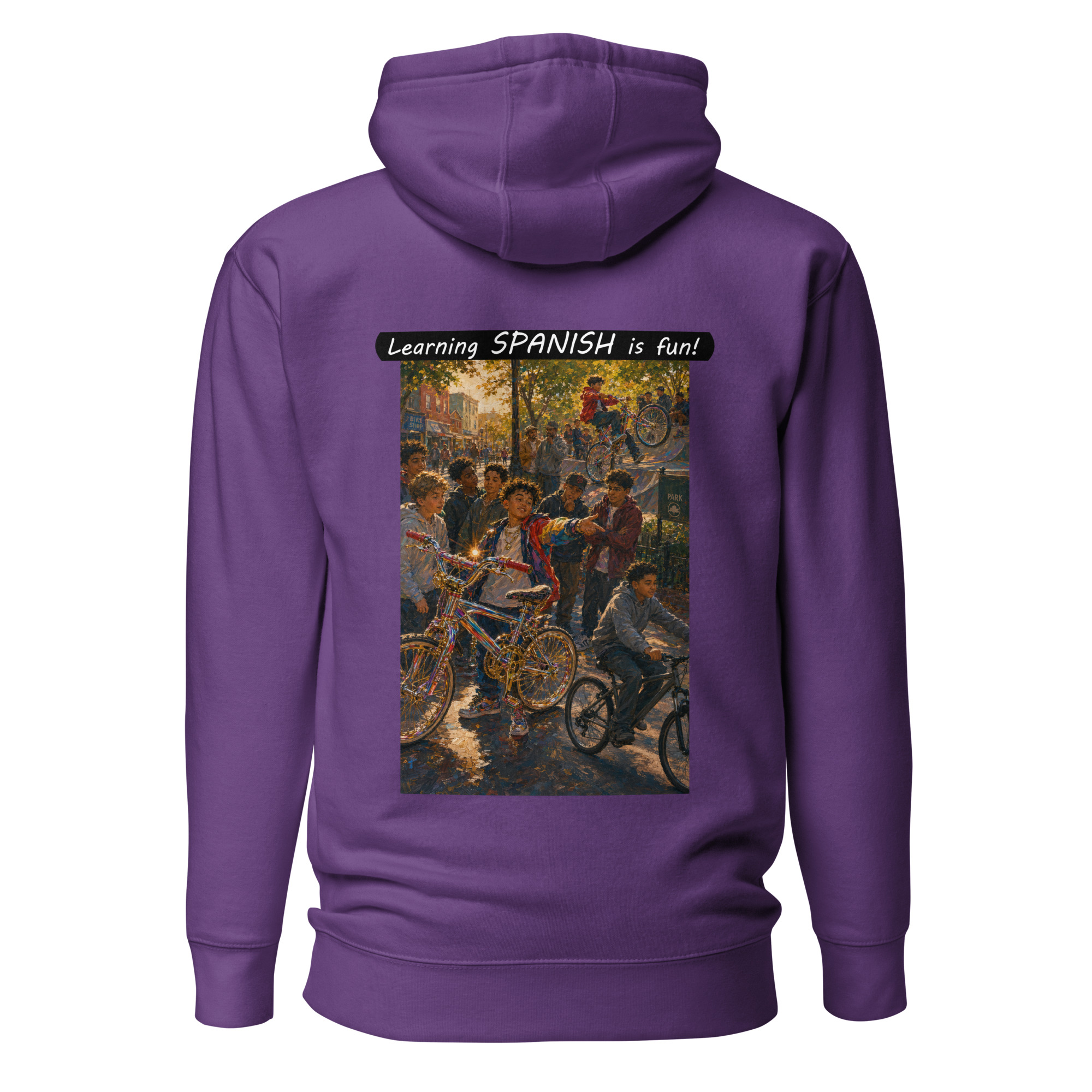 Unisex Premium Pullover Hoodie - Learning SPANISH is fun! - The Show Off - Image 28
