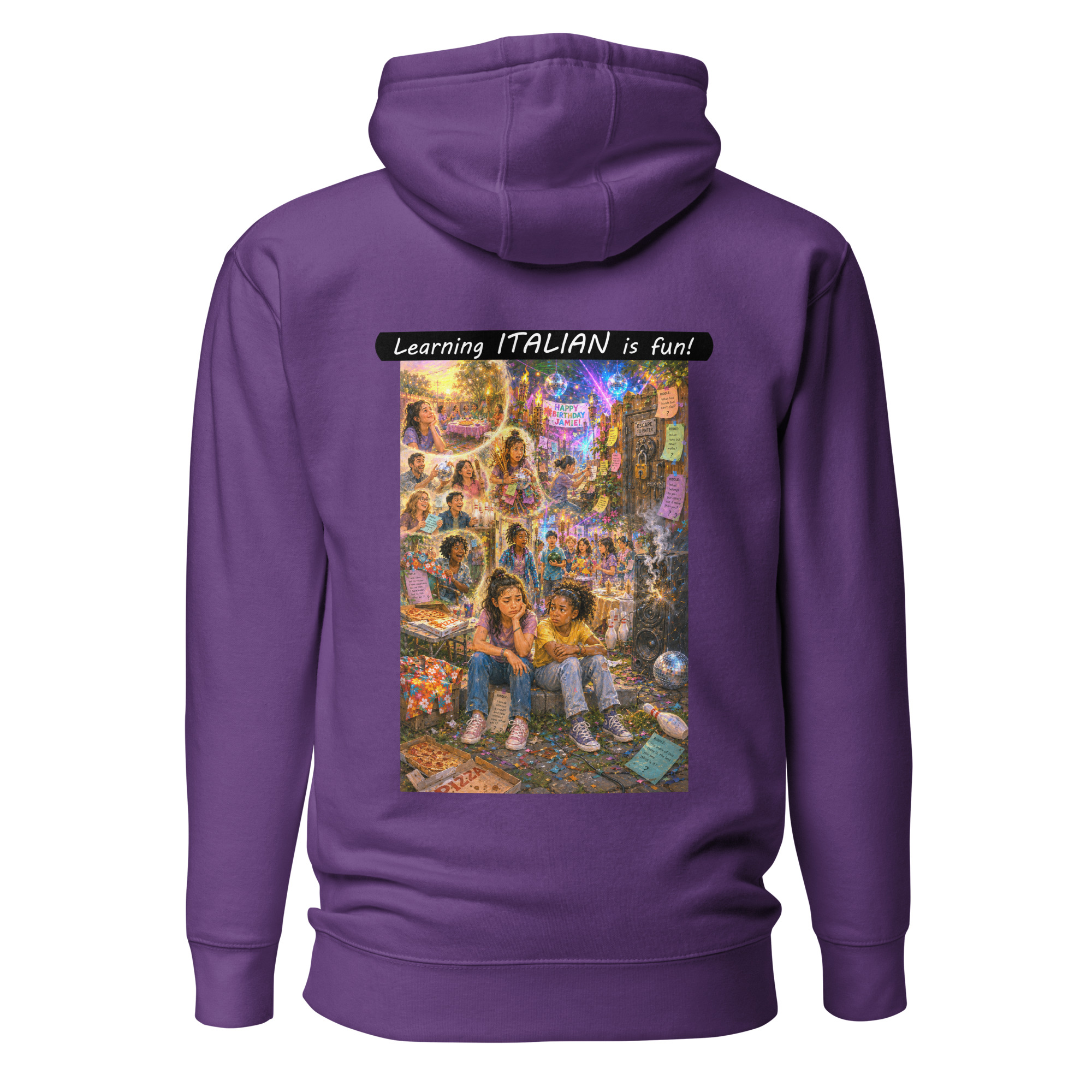 Unisex Premium Pullover Hoodie - Learning ITALIAN is fun! - The Surprise Party - Image 32