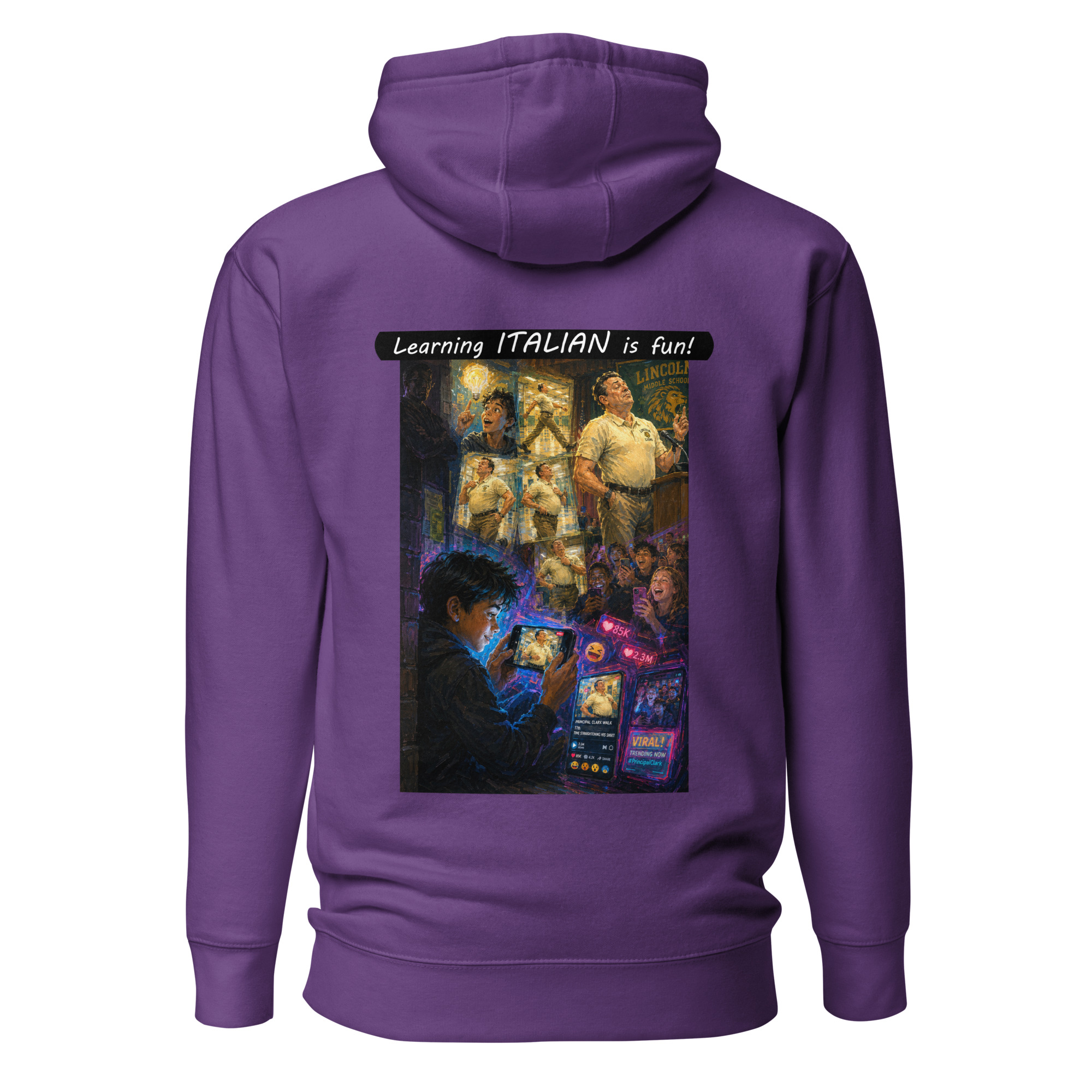 Unisex Premium Pullover Hoodie - Learning ITALIAN is fun! - The Influencer - Image 35