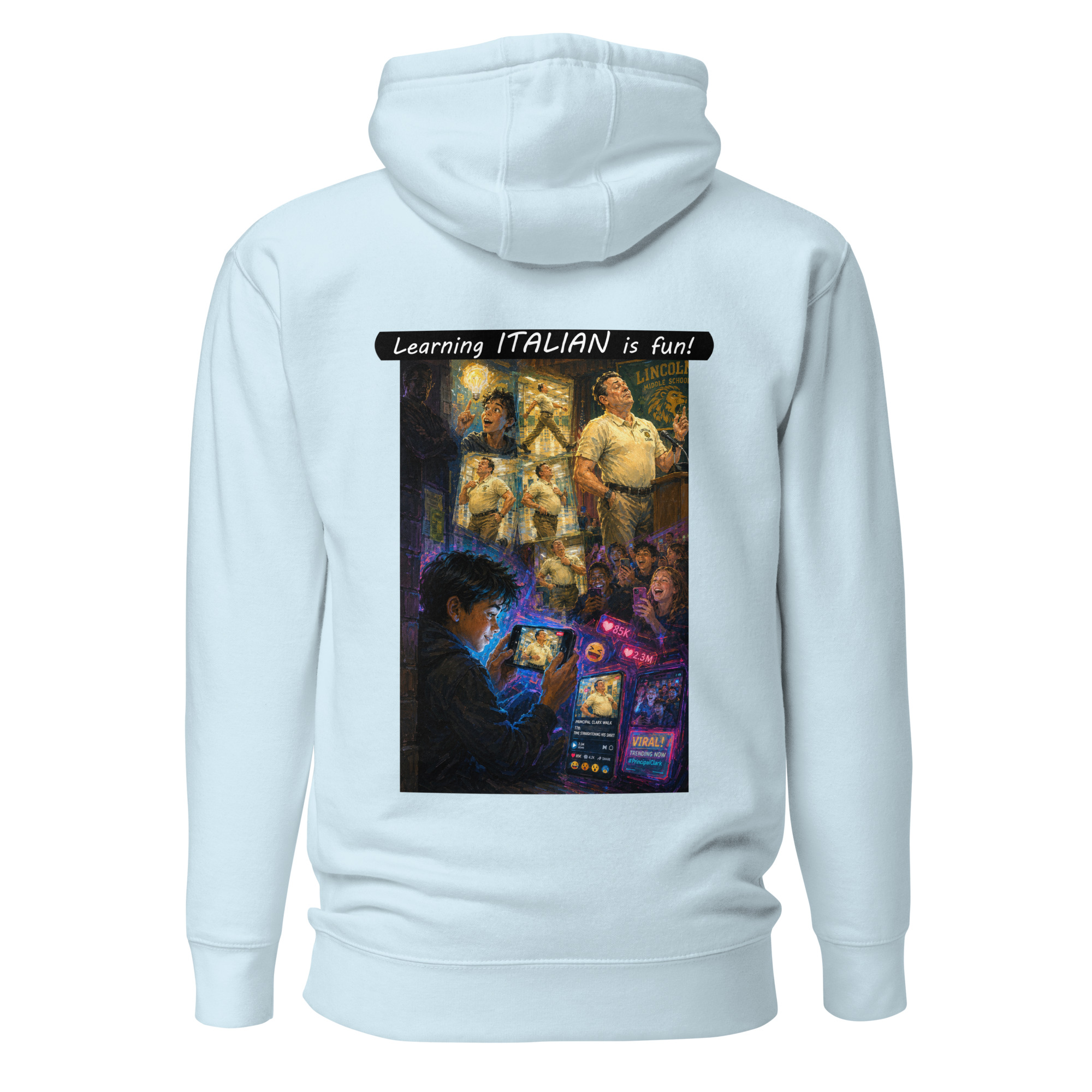 Unisex Premium Pullover Hoodie - Learning ITALIAN is fun! - The Influencer - Image 38