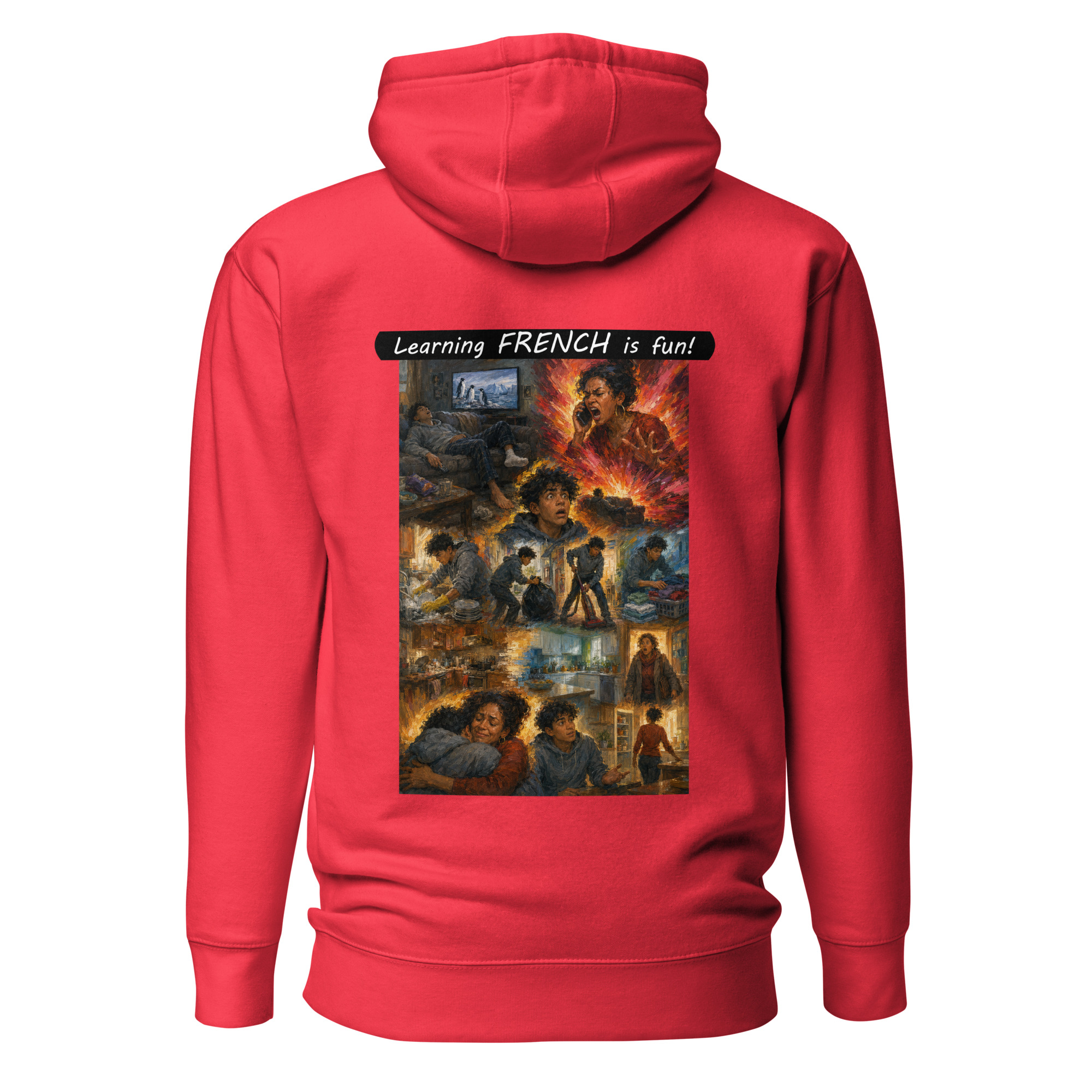 Unisex Premium Pullover Hoodie - Learning FRENCH is fun! - Your Mama - Image 49