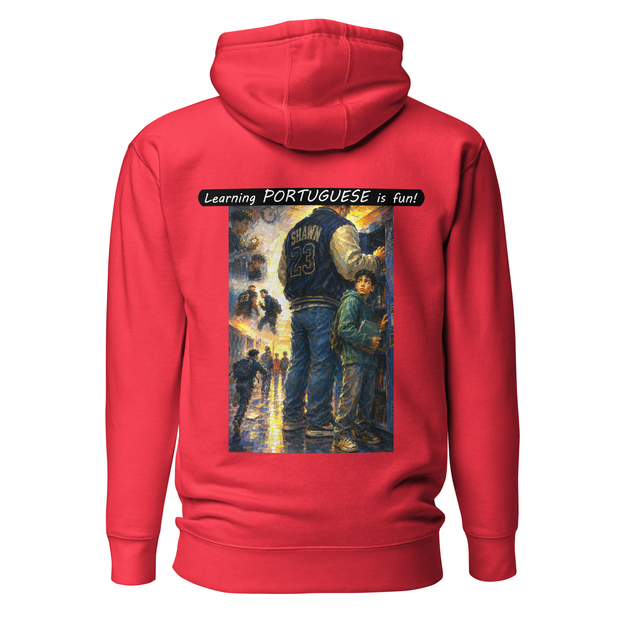 Unisex Premium Pullover Hoodie - Learning PORTUGUESE is fun! - The School Locker - Image 50