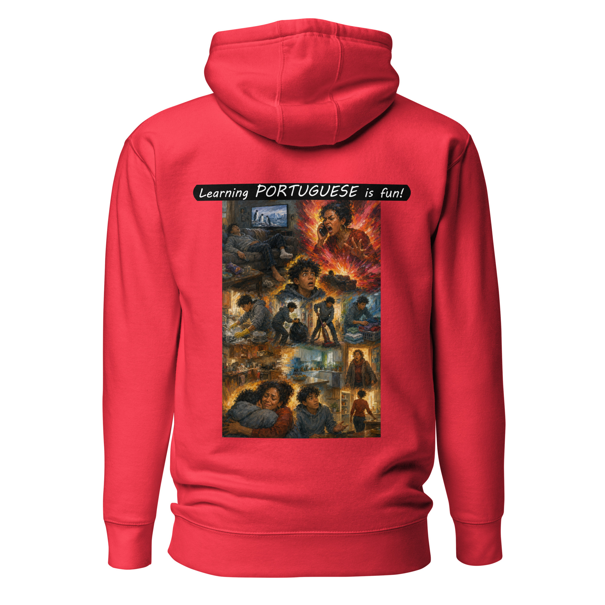 Unisex Premium Pullover Hoodie - Learning PORTUGUESE is fun! - Your Mama - Image 50