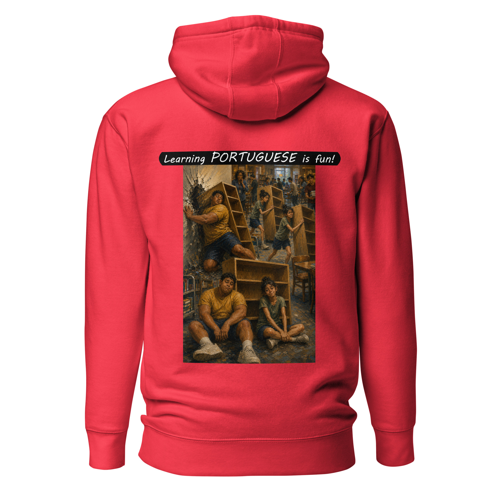 Unisex Premium Pullover Hoodie - Learning PORTUGUESE is fun! - Fair Trade - Image 50