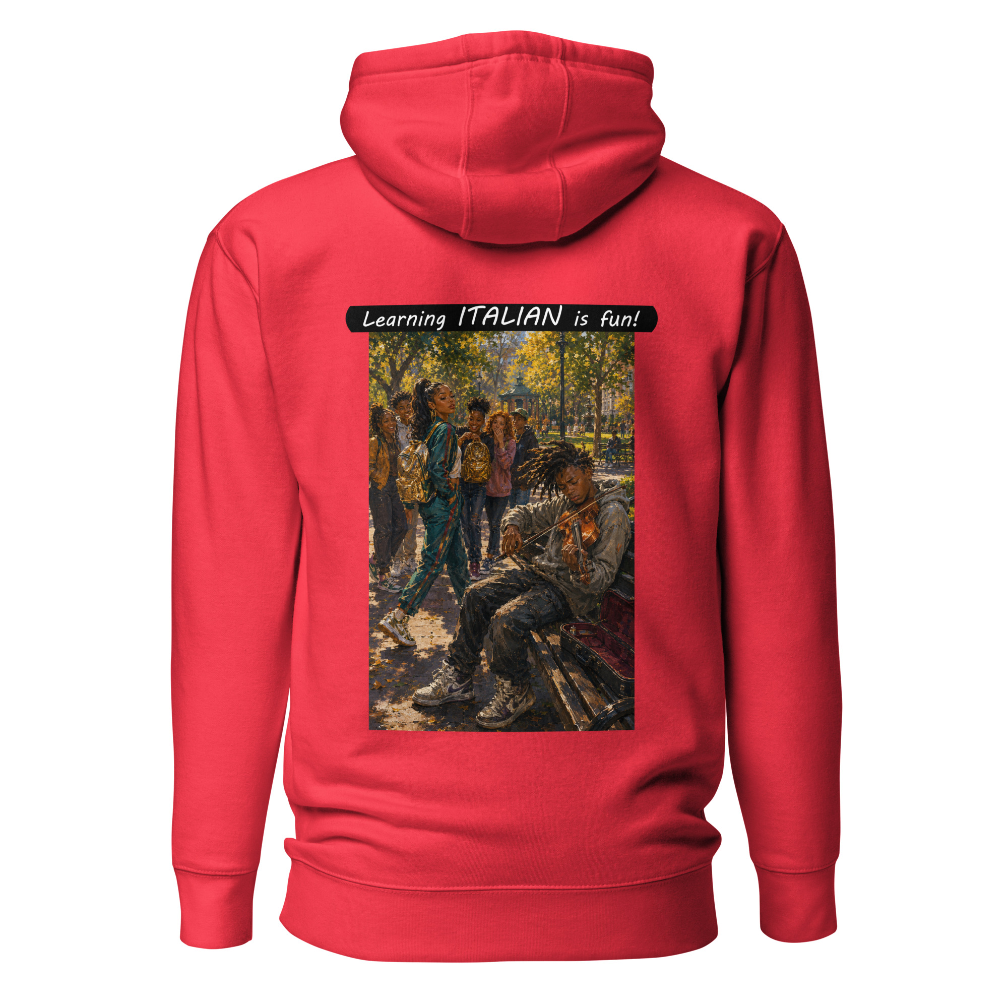 Unisex Premium Pullover Hoodie - Learning ITALIAN is fun! - The Spotlight - Image 50
