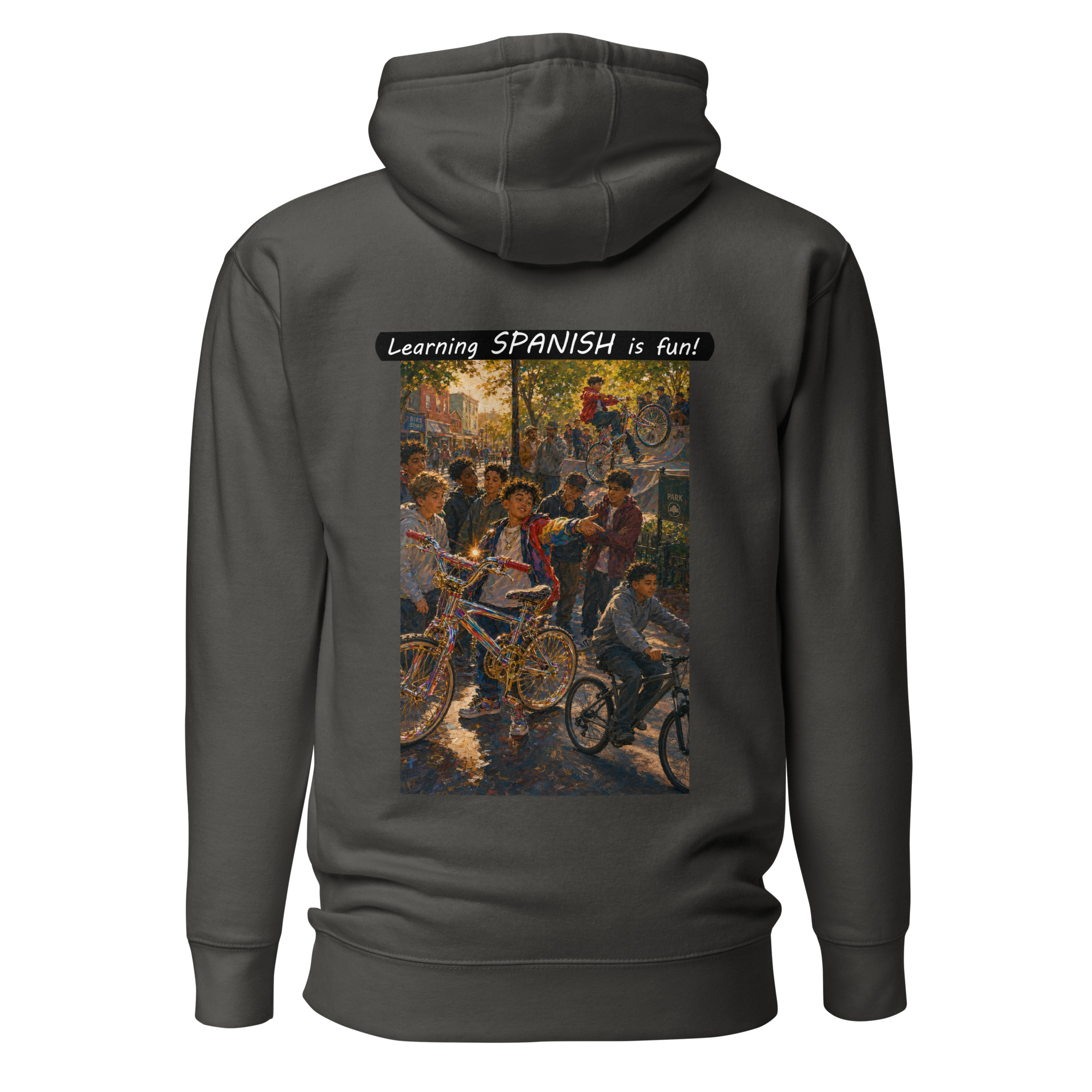 Unisex Premium Pullover Hoodie - Learning SPANISH is fun! - The Show Off - Image 43