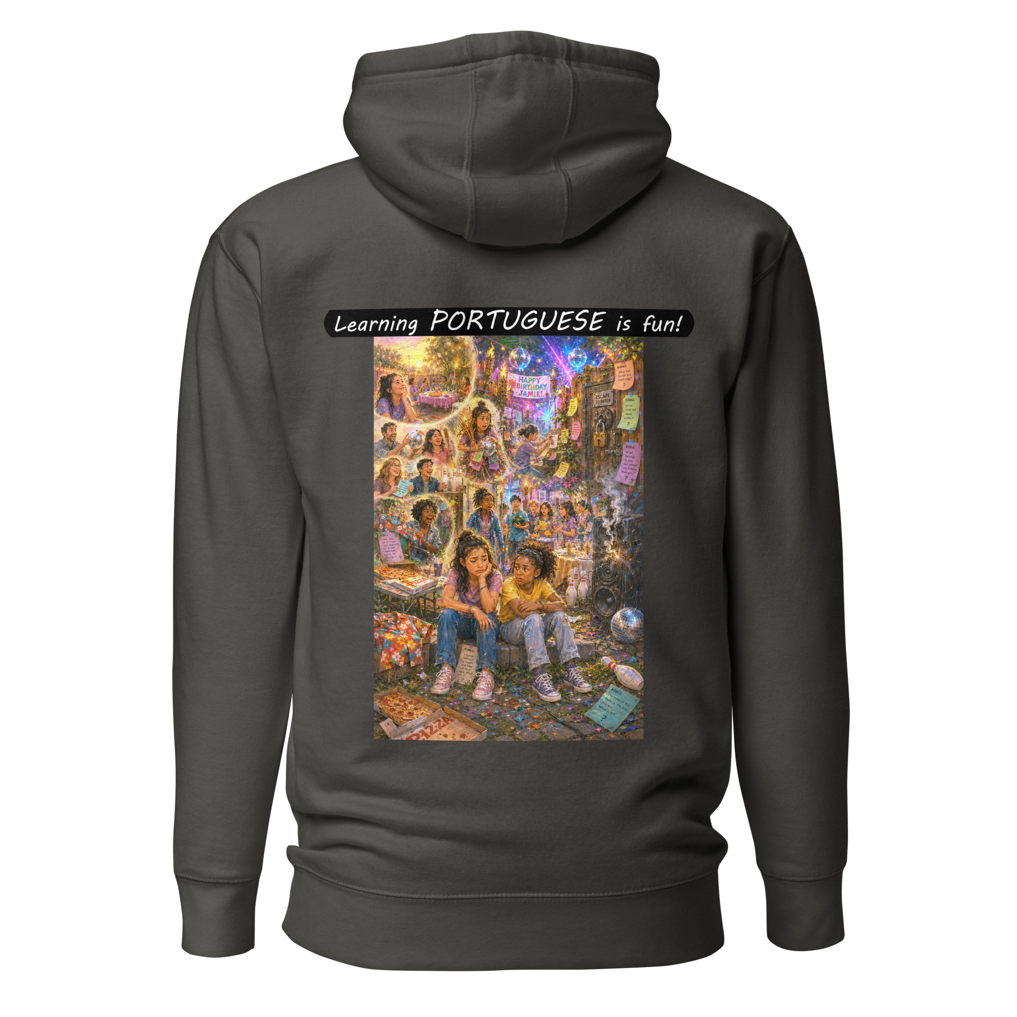 Unisex Premium Pullover Hoodie - Learning PORTUGUESE is fun! - The Surprise Party - Image 47