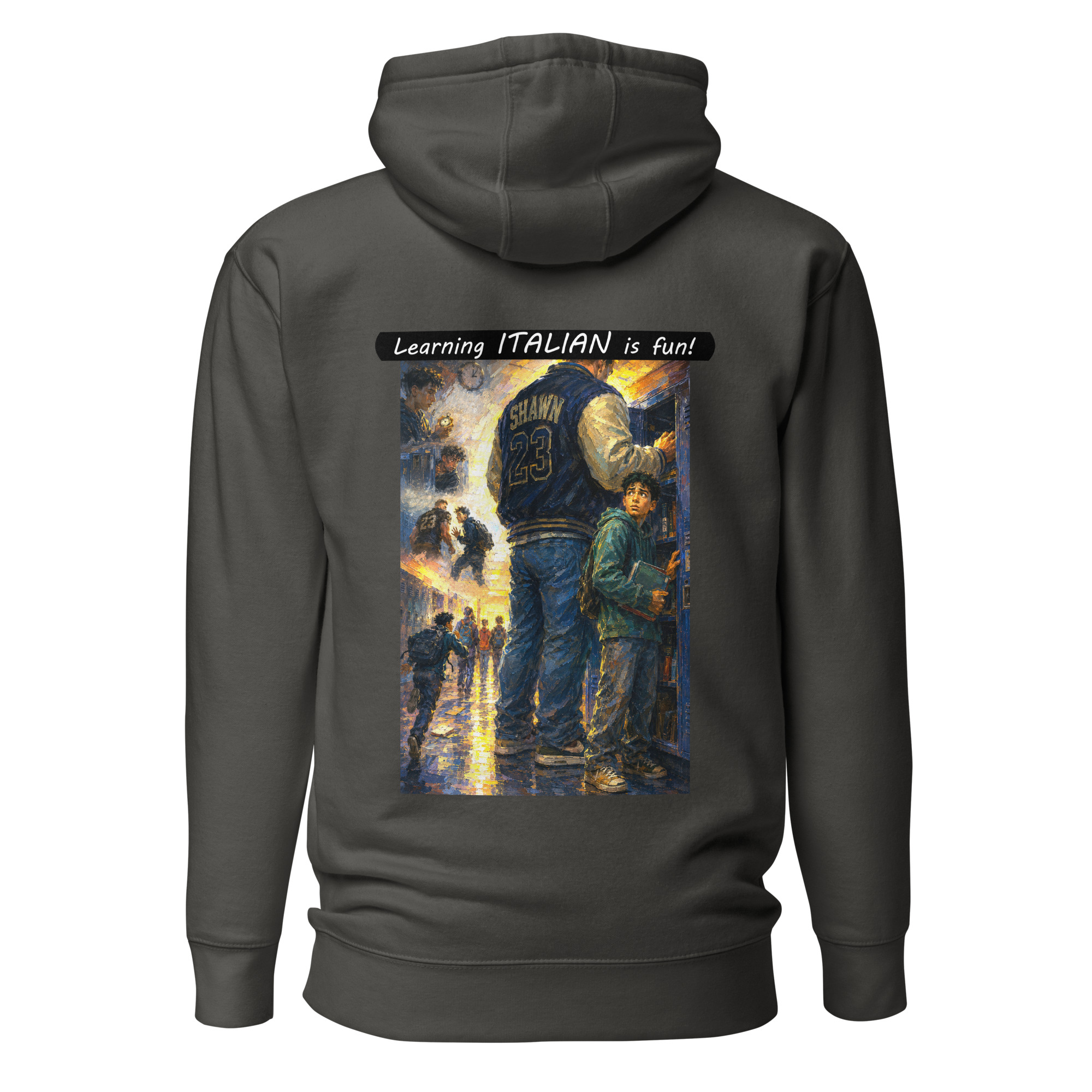 Unisex Premium Pullover Hoodie - Learning ITALIAN is fun! - The School Locker - Image 47