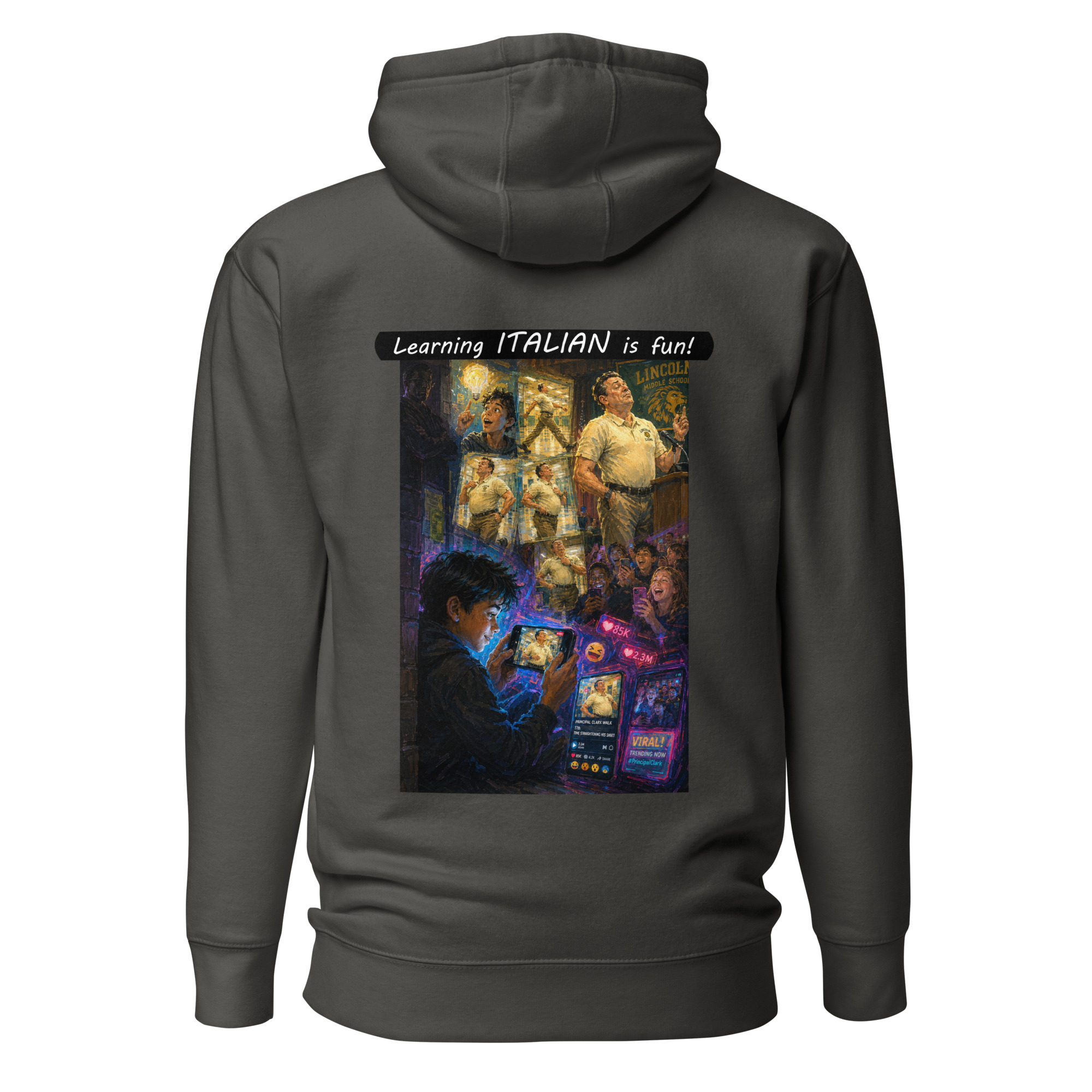 Unisex Premium Pullover Hoodie - Learning ITALIAN is fun! - The Influencer - Image 47