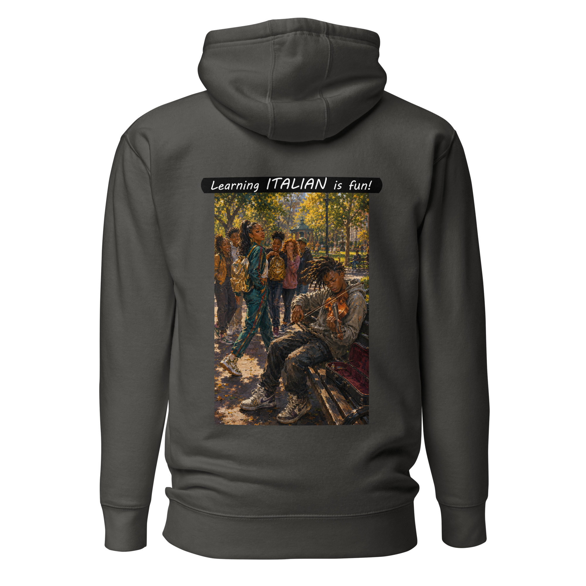 Unisex Premium Pullover Hoodie - Learning ITALIAN is fun! - The Spotlight - Image 47