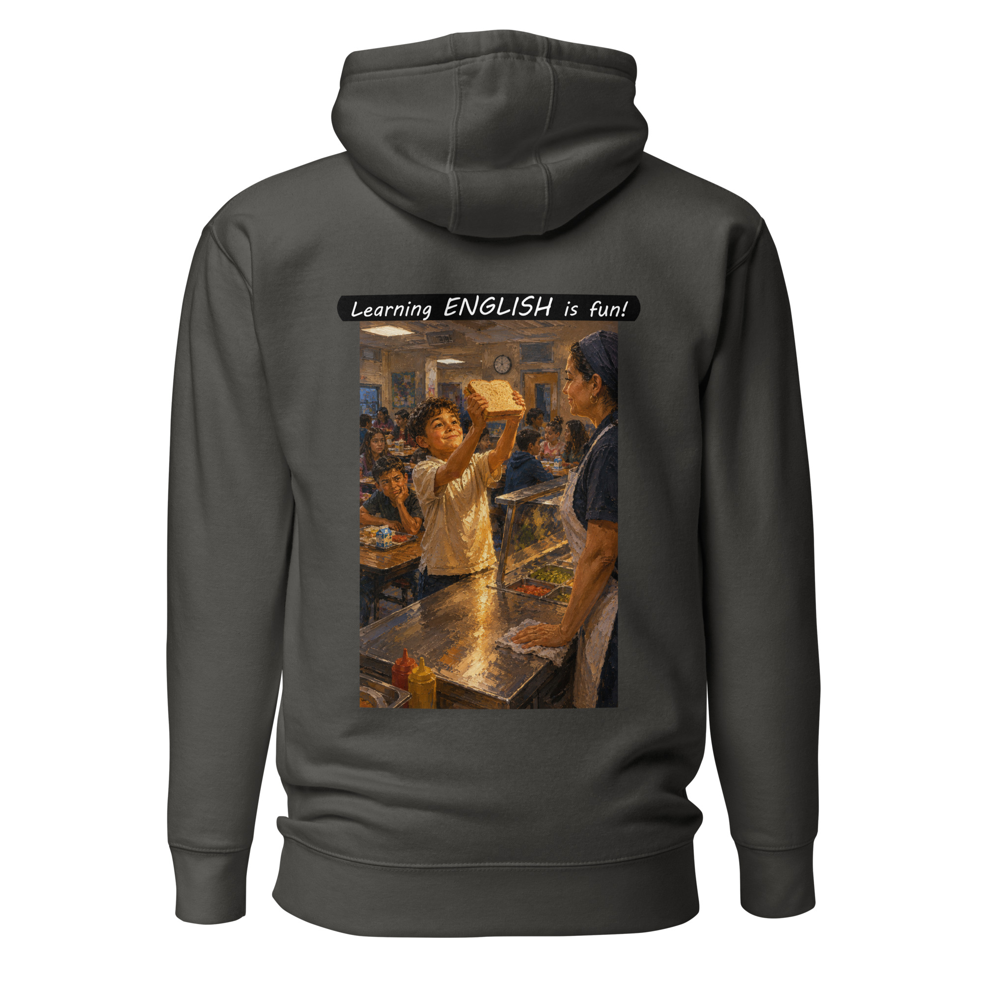 Unisex Premium Pullover Hoodie - Learning ENGLISH is fun! - Crusty Roof Tiles - Image 43
