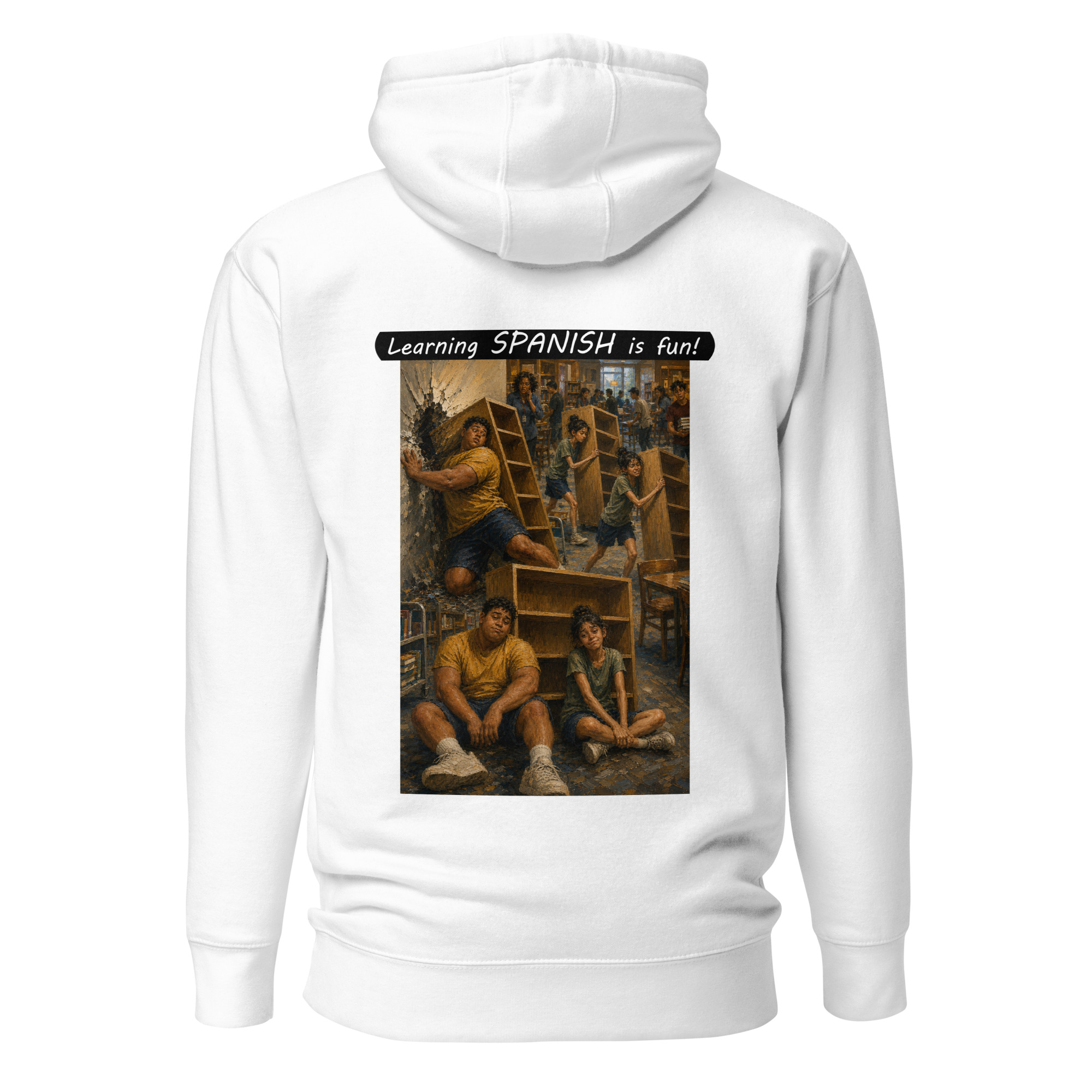 Unisex Premium Pullover Hoodie - Learning SPANISH is fun! - Fair Trade - Image 35