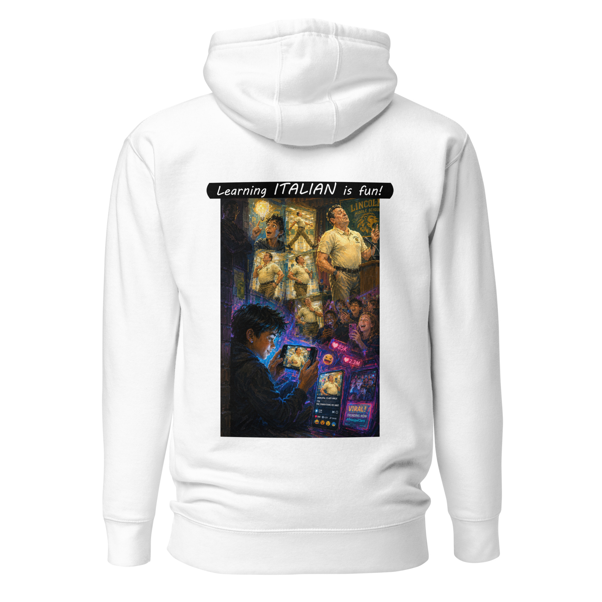 Unisex Premium Pullover Hoodie - Learning ITALIAN is fun! - The Influencer - Image 41