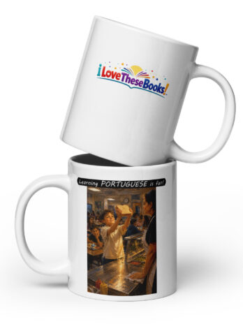 Premium White Glossy Mug – Learning PORTUGUESE is fun! – Crusty Roof Tiles