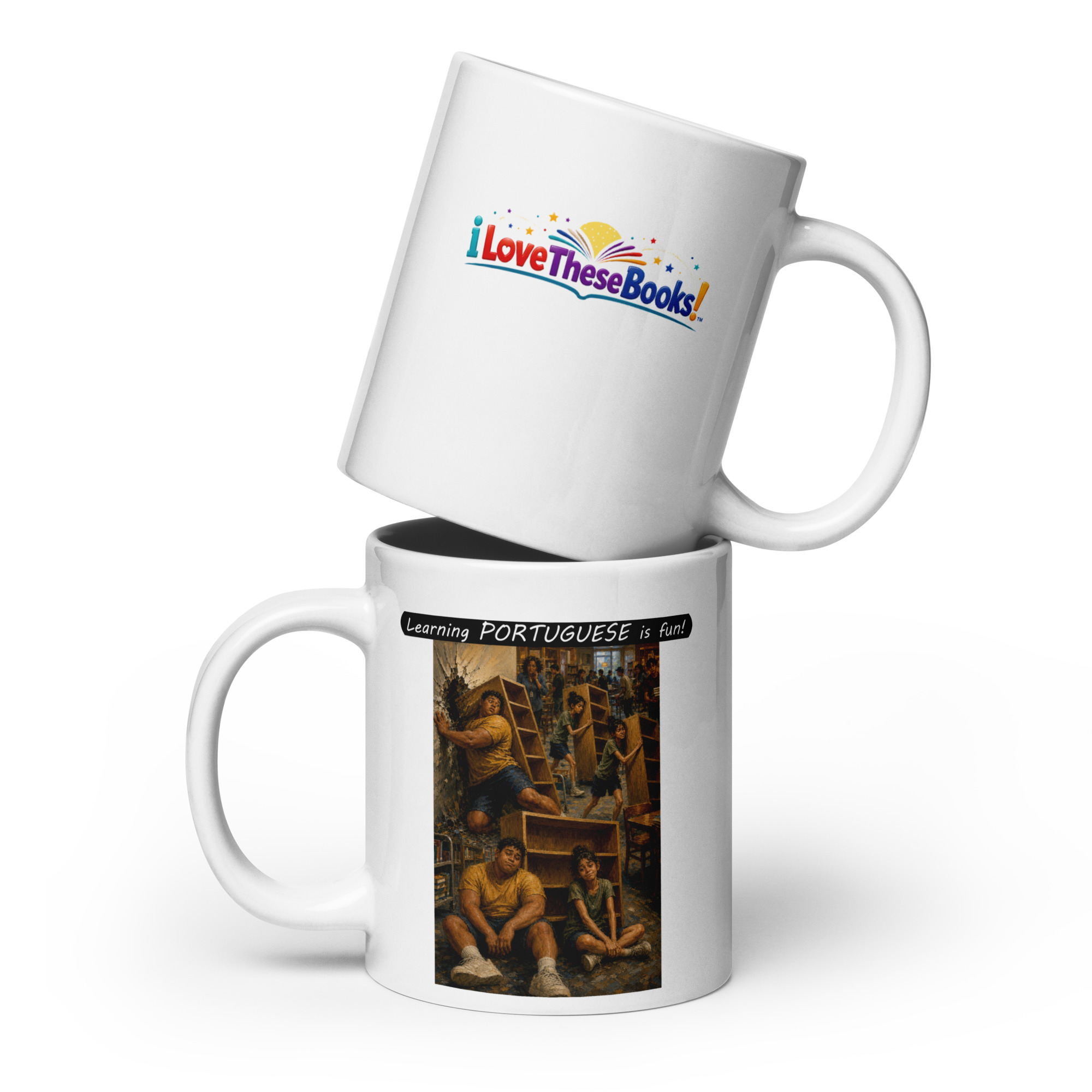 Premium White Glossy Mug - Learning PORTUGUESE is fun! - Fair Trade - Image 2
