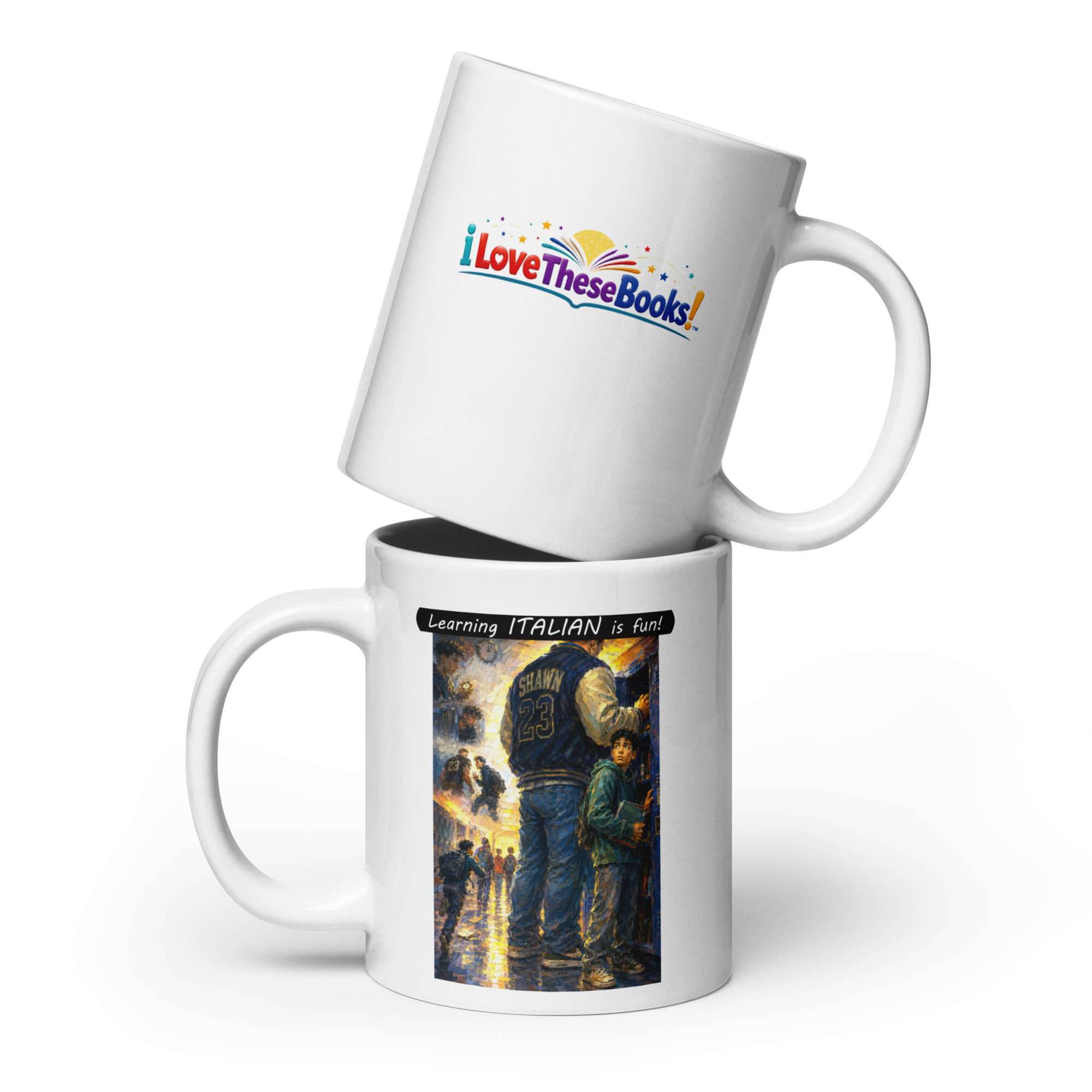Premium White Glossy Mug - Learning ITALIAN is fun! - The School Locker - Image 2