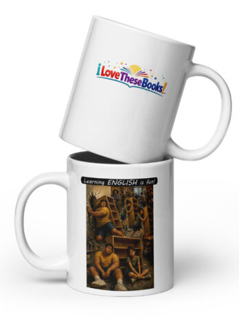 Premium White Glossy Mug – Learning ENGLISH is fun! – Fair Trade