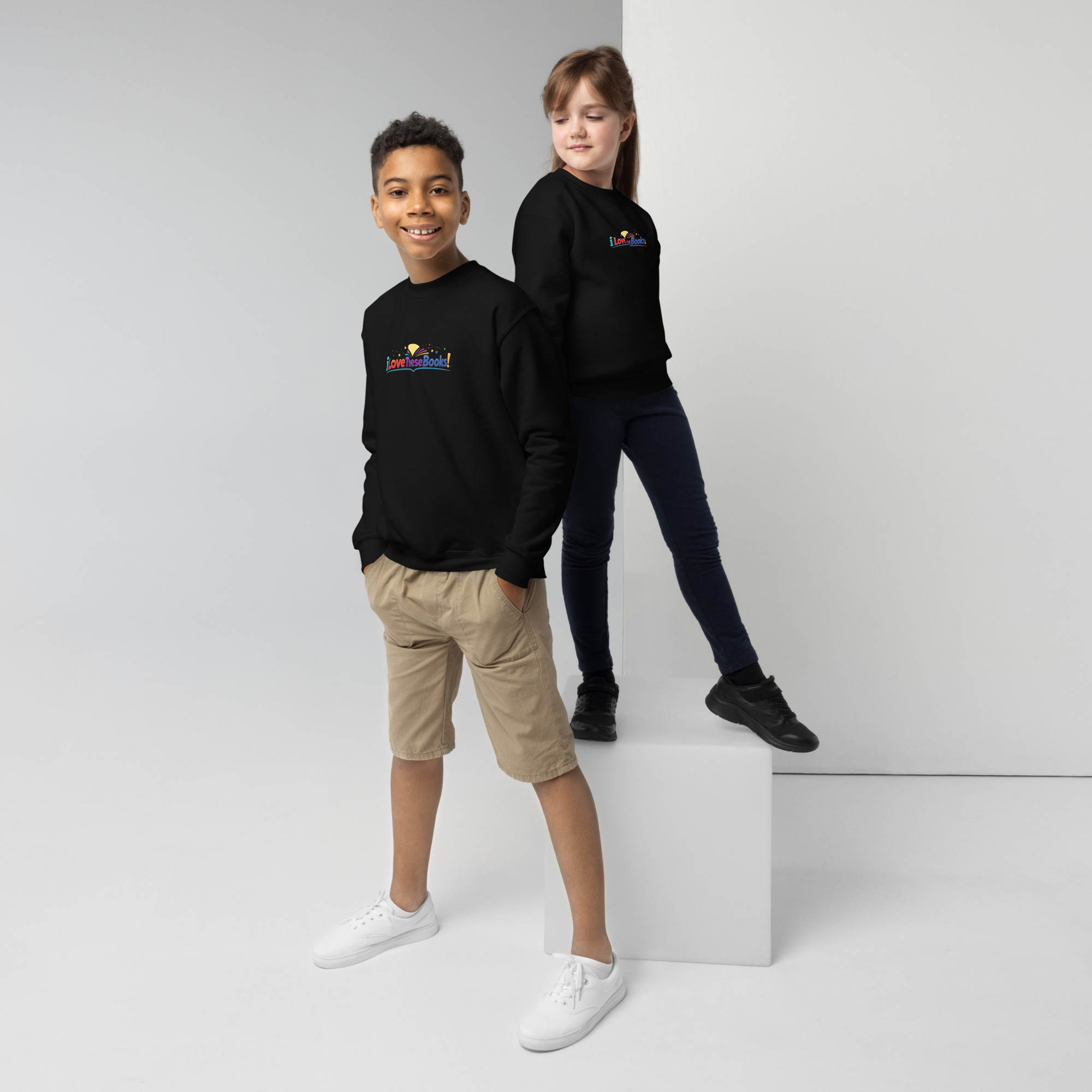 Youth crewneck sweatshirt - Learning ENGLISH is fun! - The Show Off - Image 10