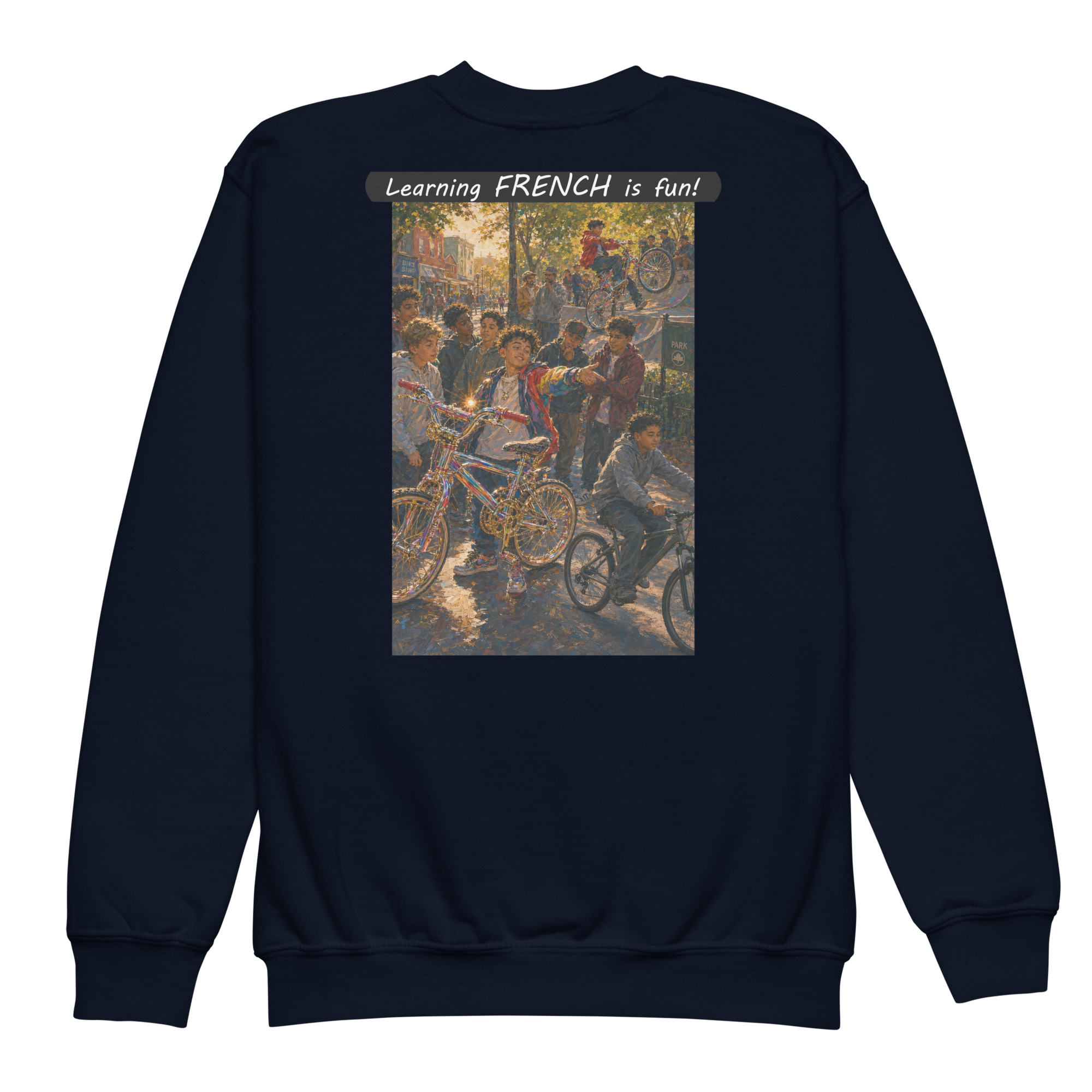Youth crewneck sweatshirt - Learning FRENCH is fun! - The Show Off - Image 21