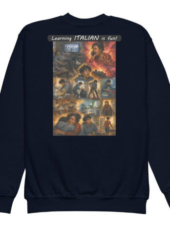 Youth crewneck sweatshirt – Learning ITALIAN is fun! – Your Mama