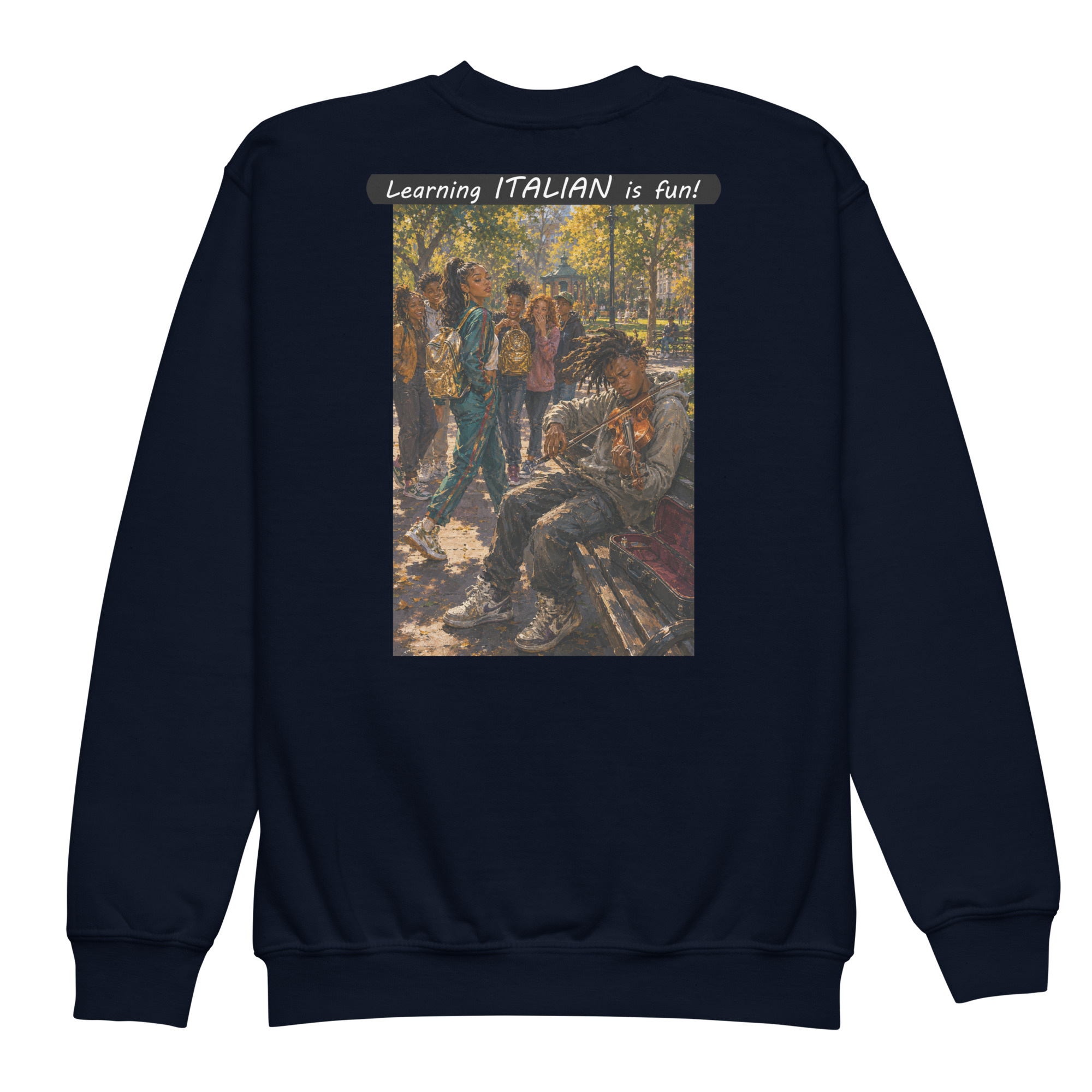 Youth crewneck sweatshirt - Learning ITALIAN is fun! - The Spotlight - Image 12