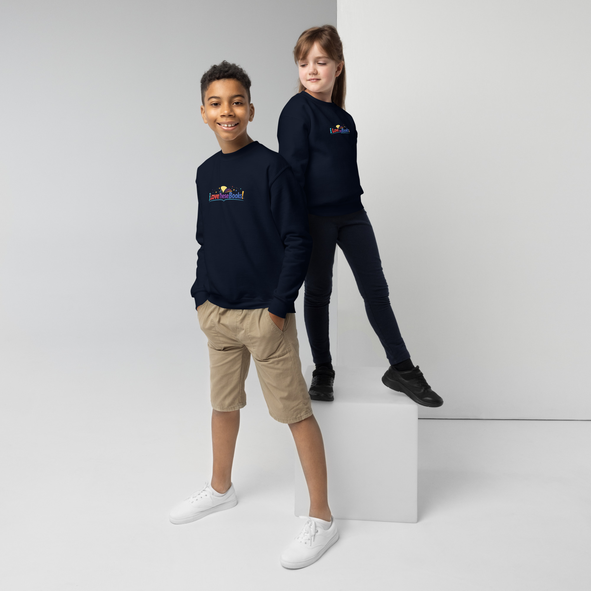 Youth crewneck sweatshirt - Learning ENGLISH is fun! - The Show Off - Image 18