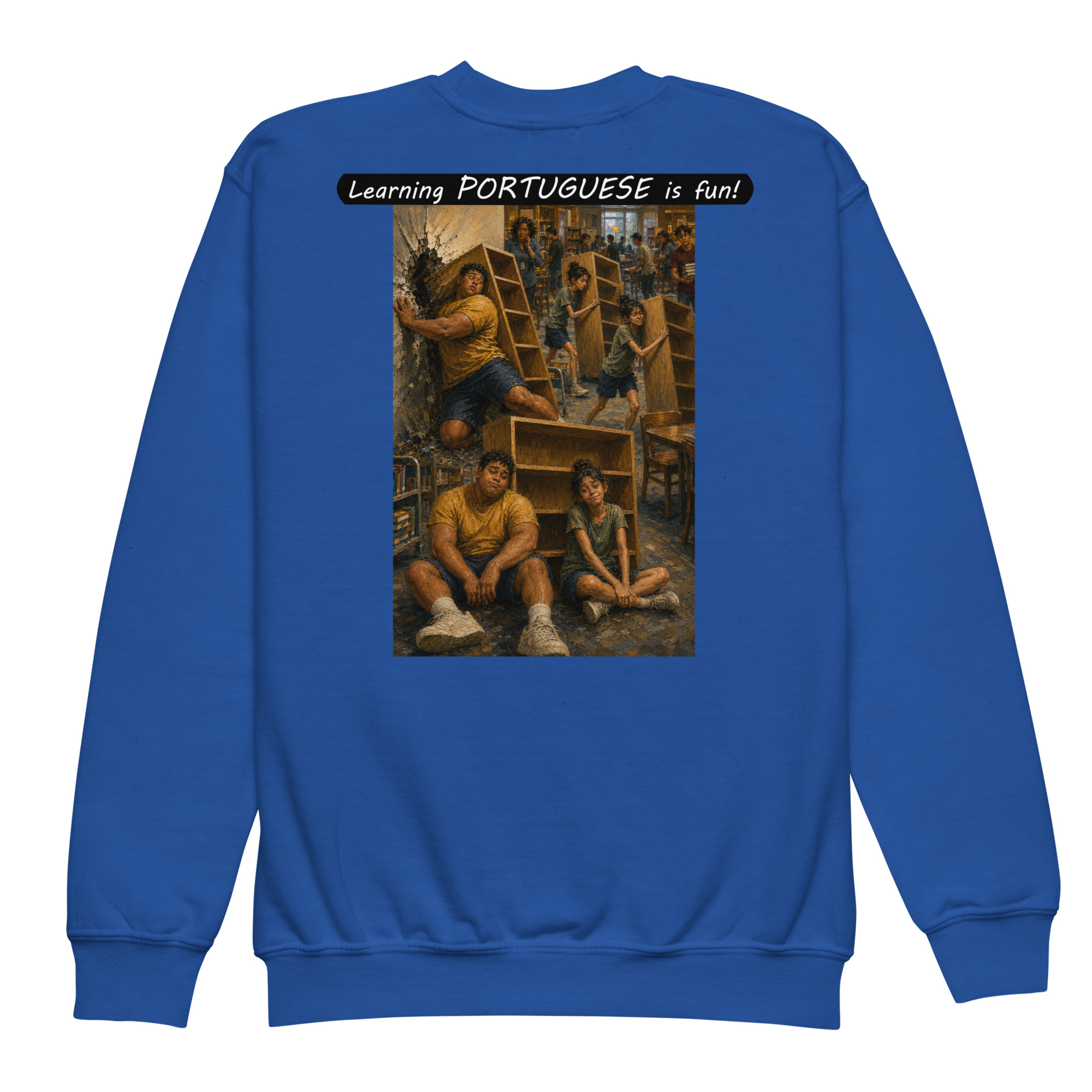 Youth crewneck sweatshirt - Learning PORTUGUESE is fun! - Fair Trade - Image 20