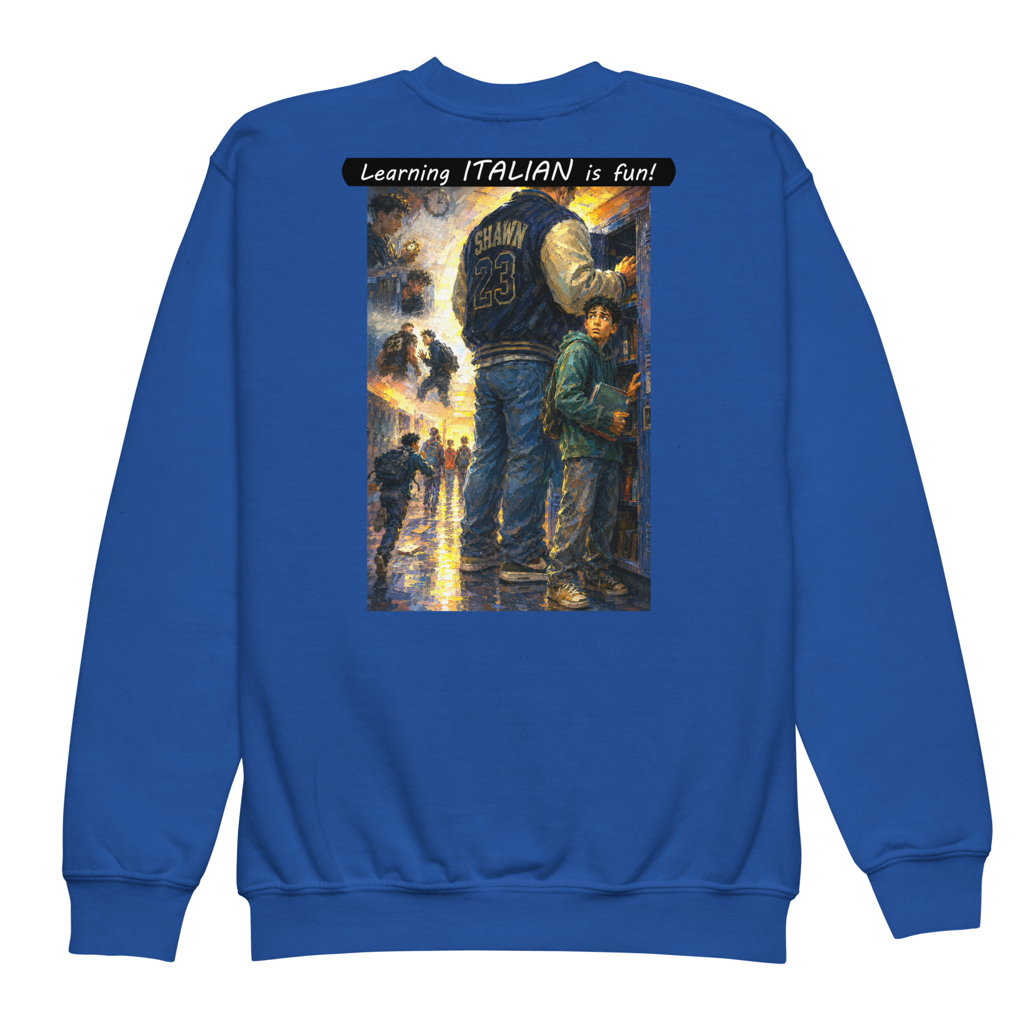 Youth crewneck sweatshirt - Learning ITALIAN is fun! - The School Locker - Image 14