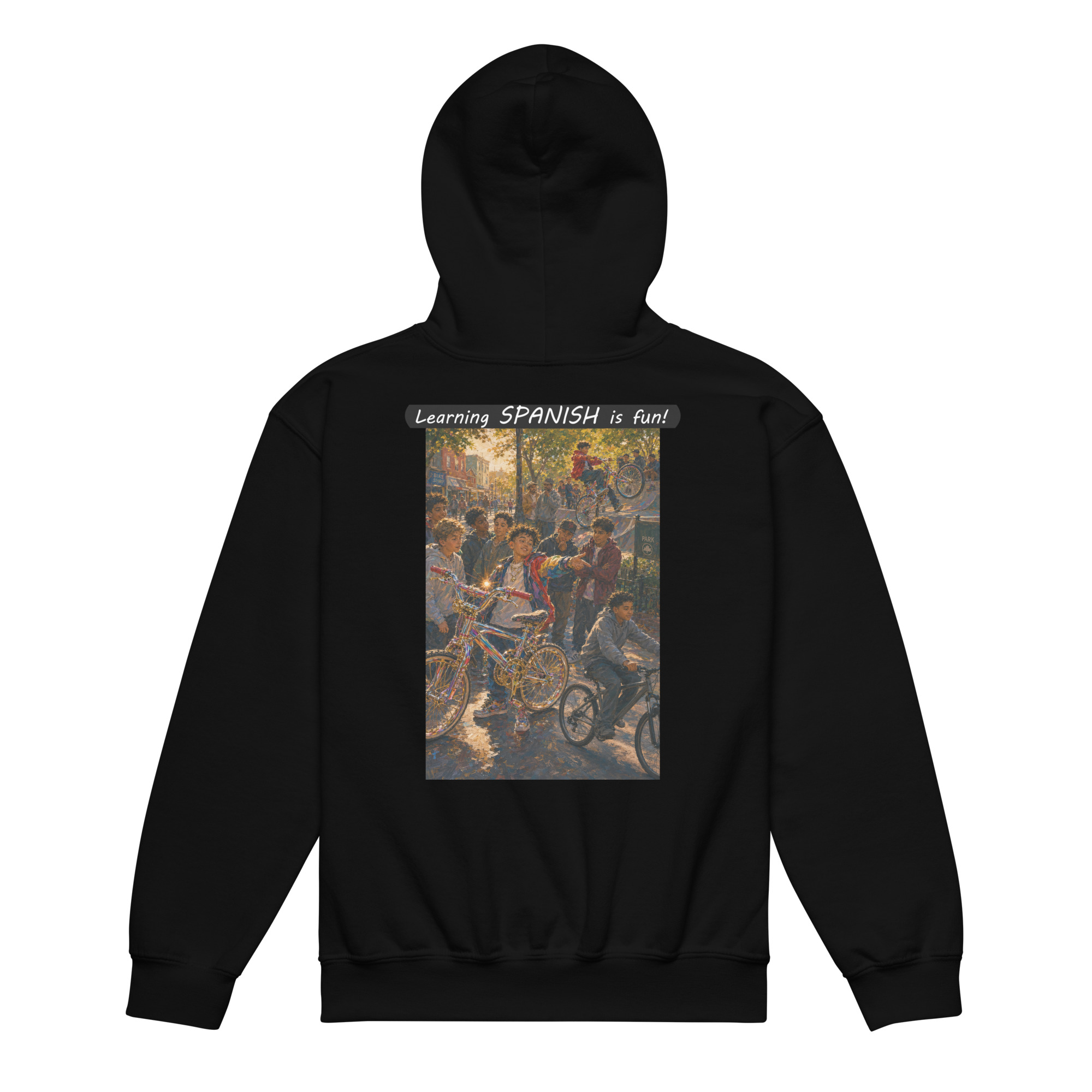 Youth Heavy Blend Hoodie - Learning SPANISH is fun! - The Show Off - Image 5