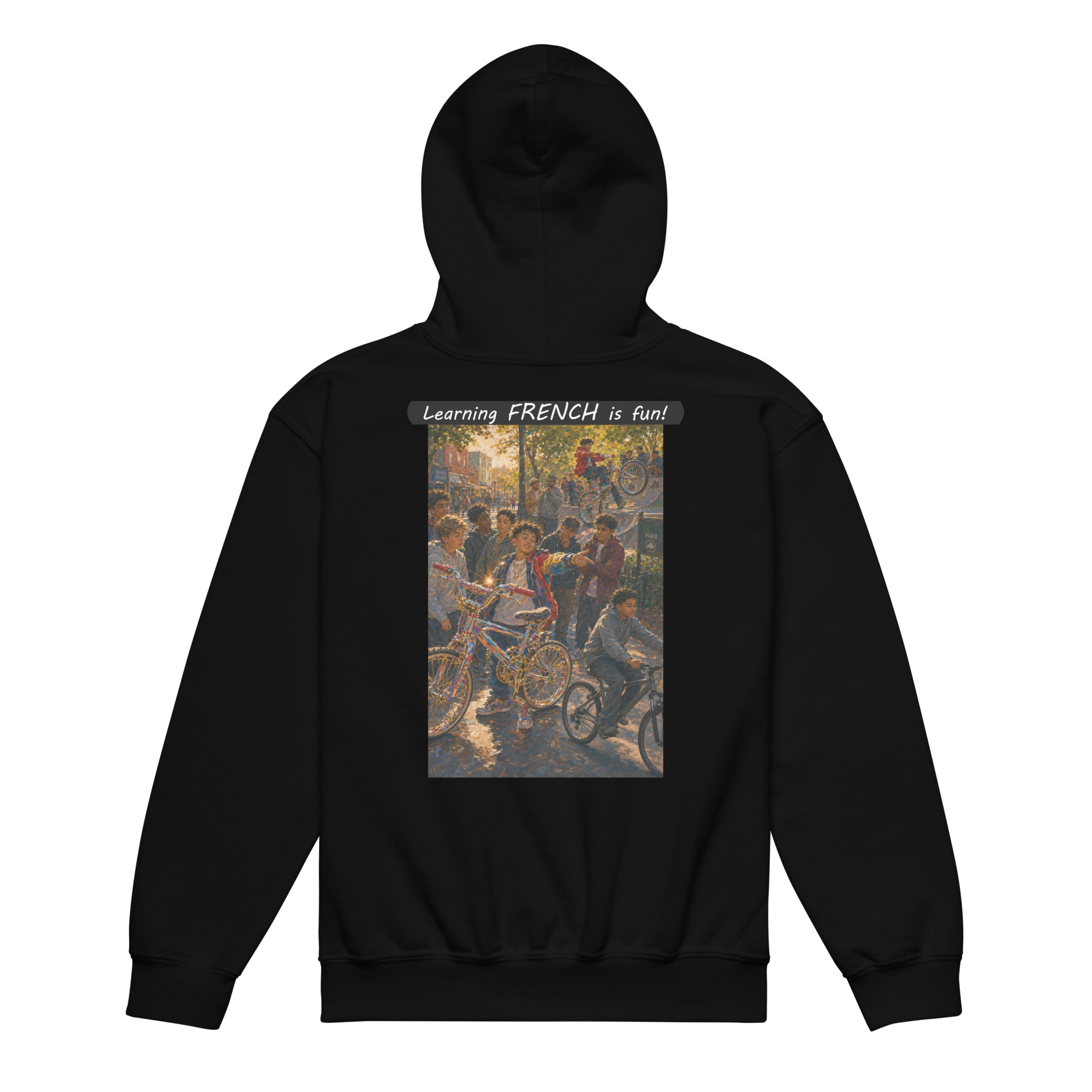 Youth heavy blend hoodie - Learning FRENCH is fun! - The Show Off - Image 6