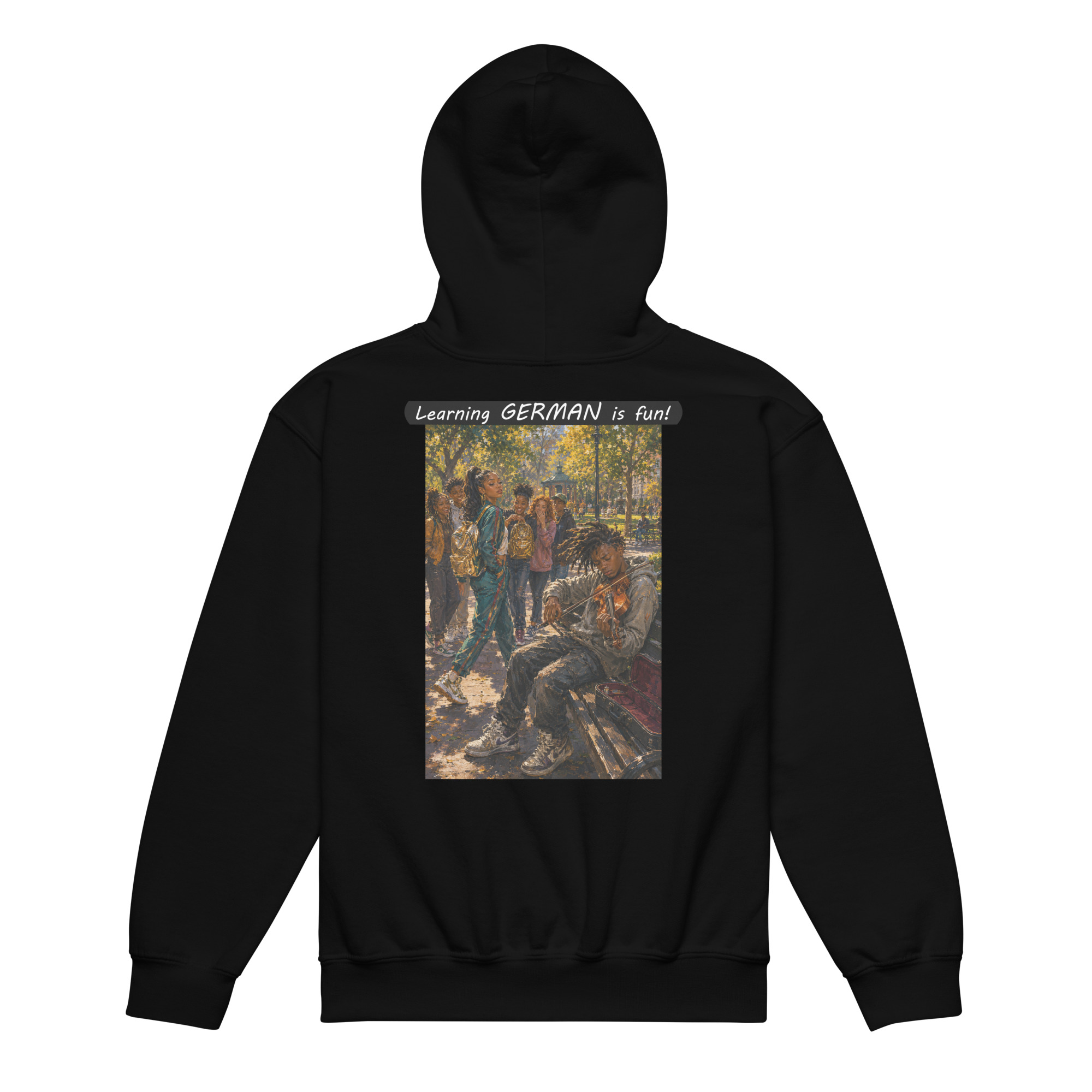 Youth heavy blend hoodie - Learning GERMAN is fun! - The Spotlight - Image 5
