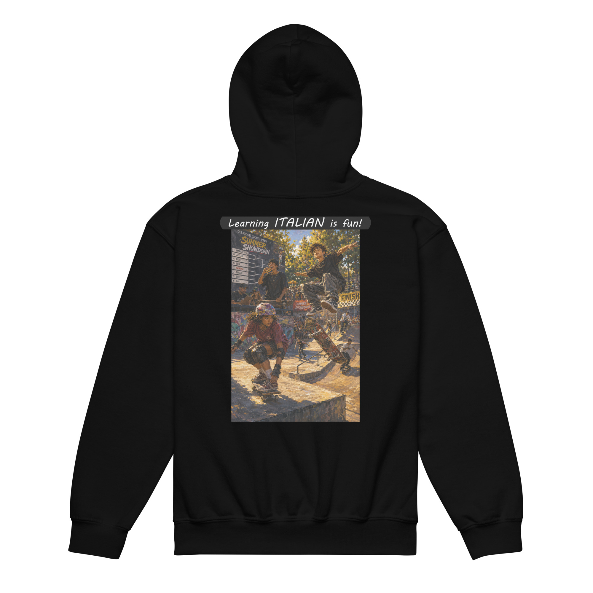 Youth heavy blend hoodie - Learning ITALIAN is fun! - The Summer Showdown - Image 5
