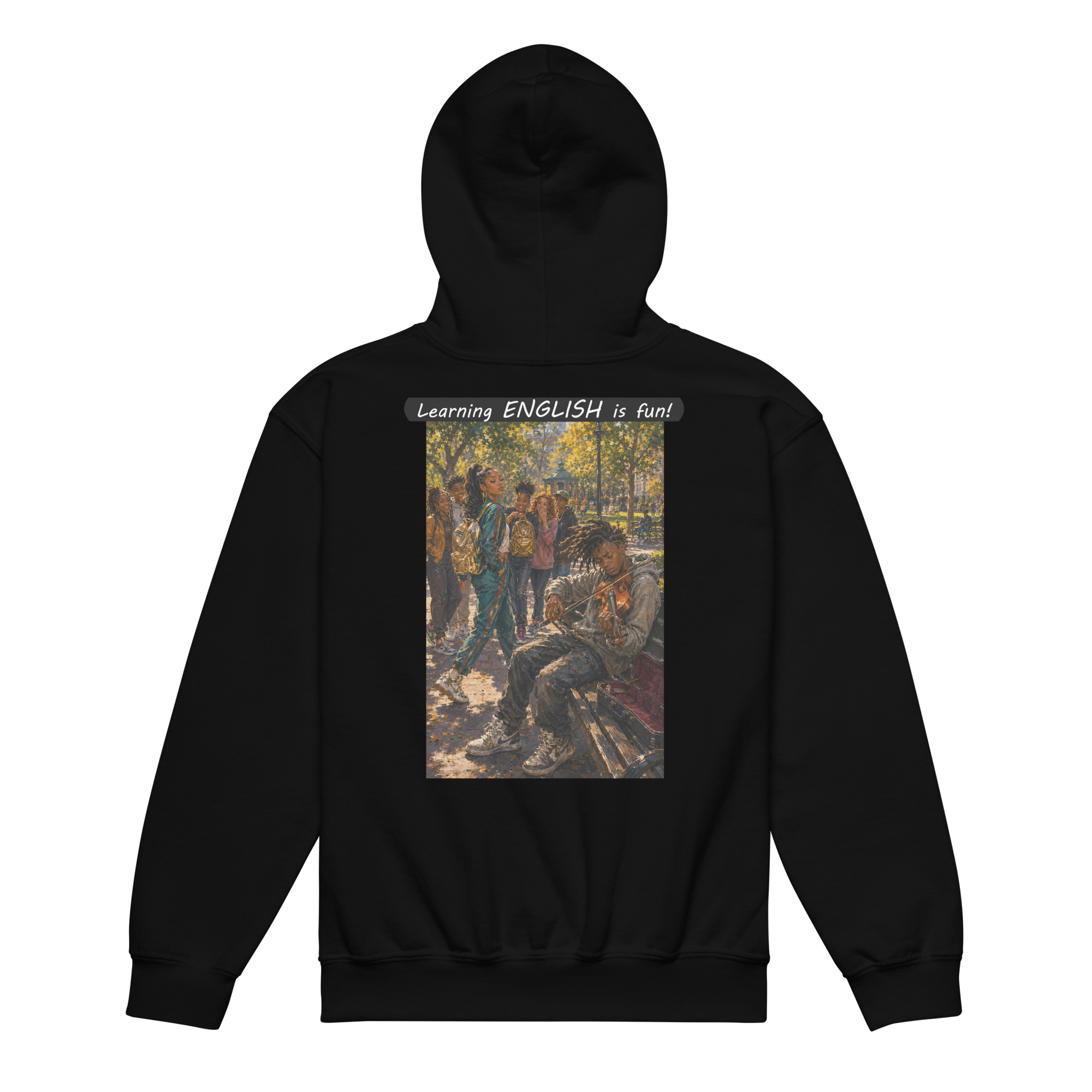 Youth heavy blend hoodie - Learning ENGLISH is fun! - The Spotlight - Image 5