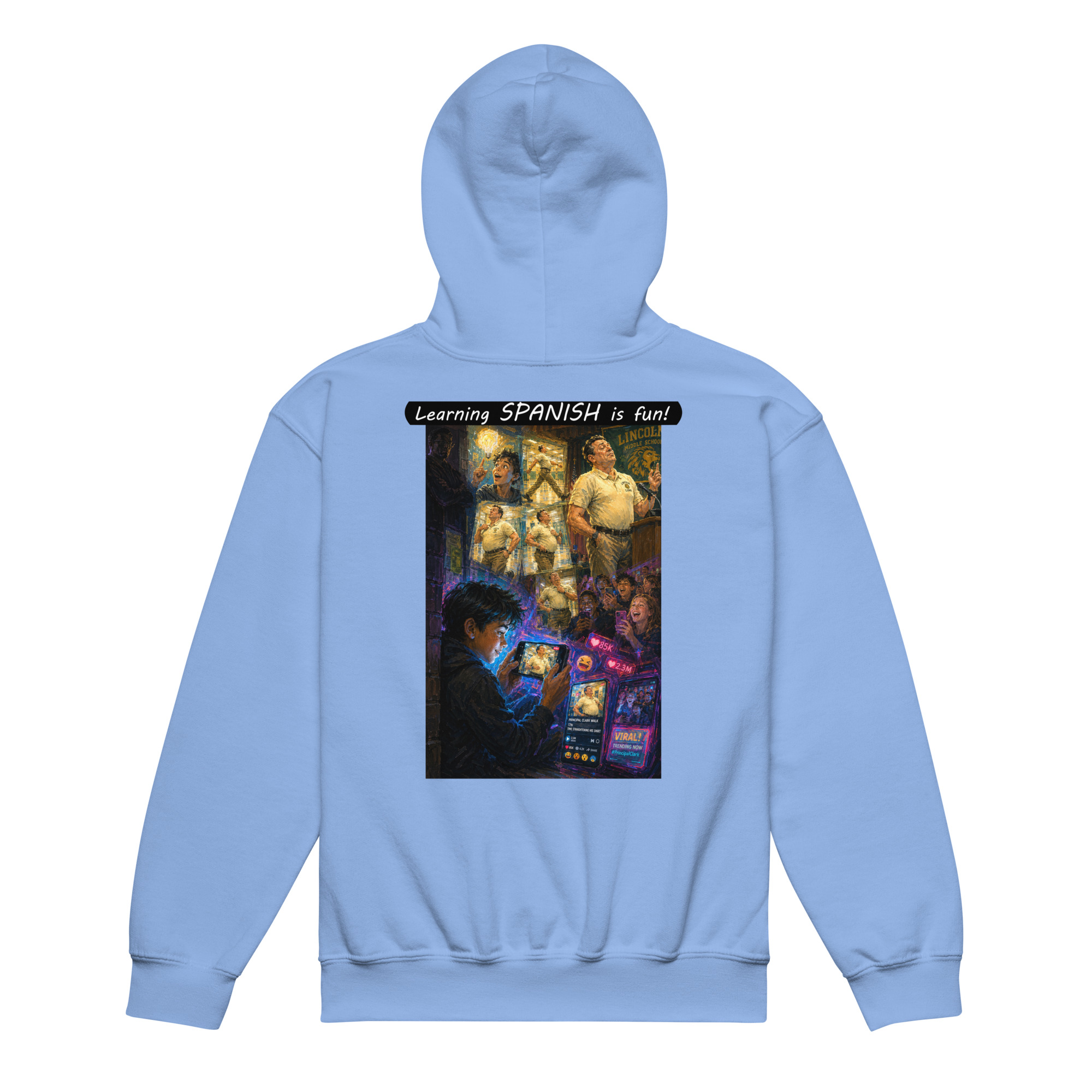 Youth Heavy Blend Hoodie - Learning SPANISH is fun! - The Influencer - Image 14