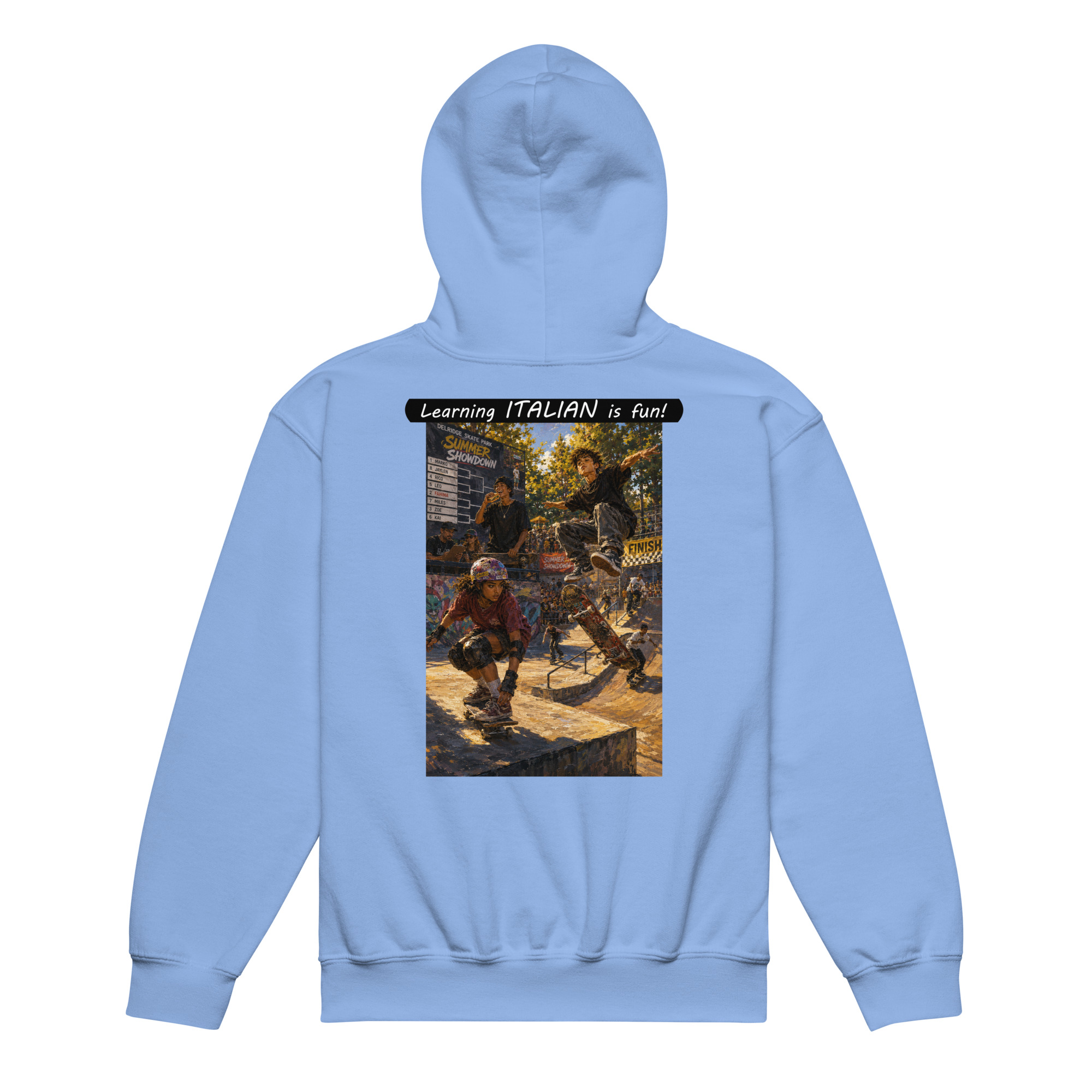 Youth heavy blend hoodie - Learning ITALIAN is fun! - The Summer Showdown - Image 2