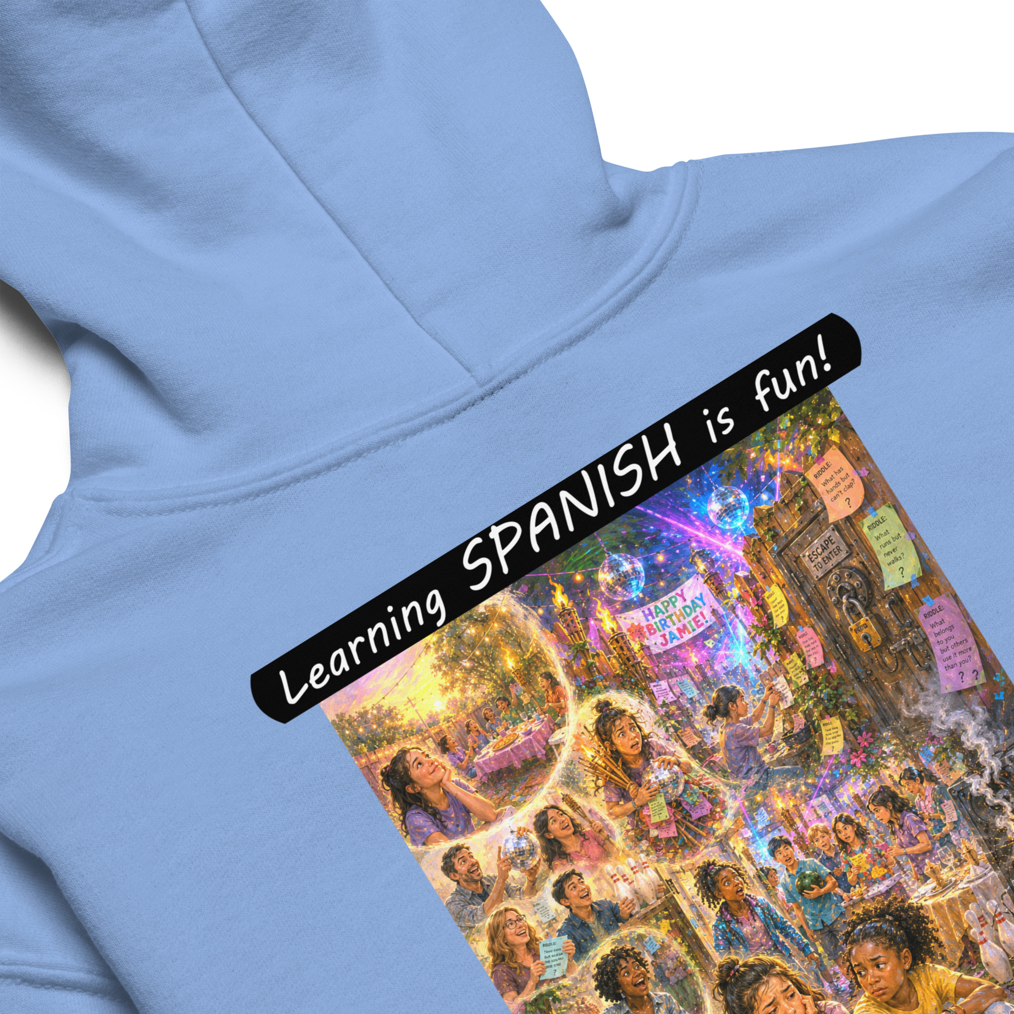 Youth Heavy Blend Hoodie - Learning SPANISH is fun! - The Surprise Party - Image 18