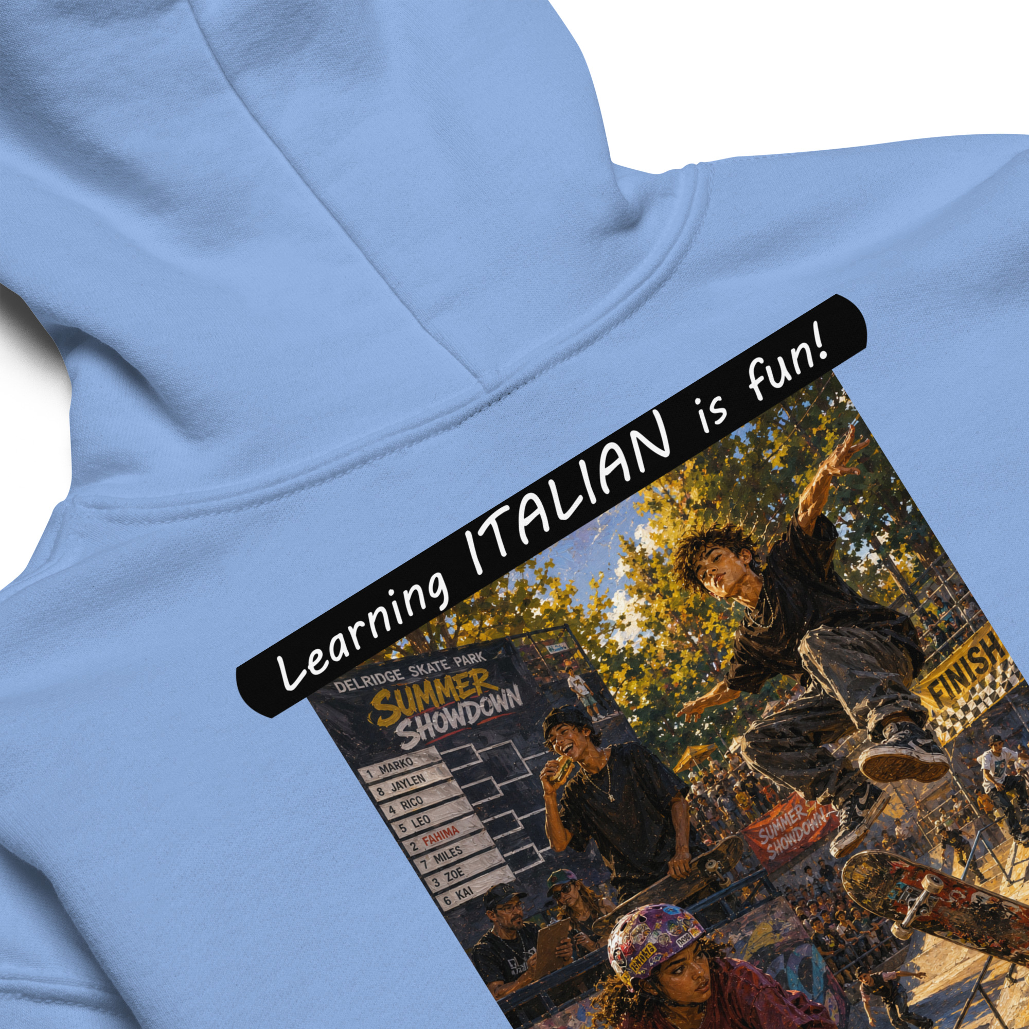 Youth heavy blend hoodie - Learning ITALIAN is fun! - The Summer Showdown - Image 1