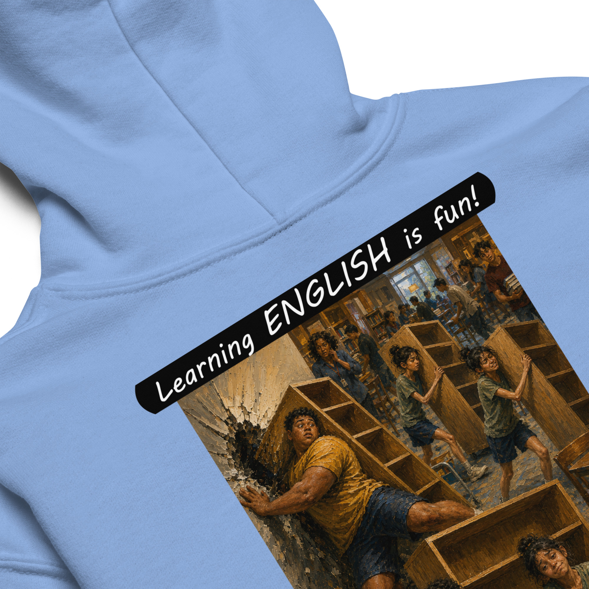 Youth heavy blend hoodie - Learning ENGLISH is fun! - Fair Trade - Image 16
