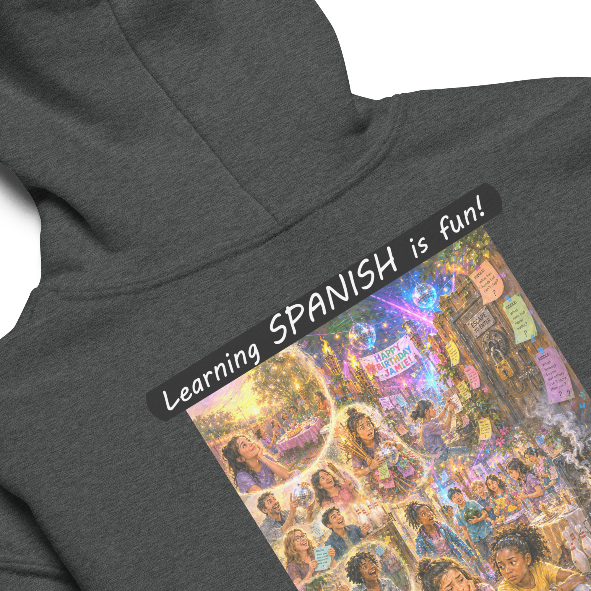 Youth Heavy Blend Hoodie - Learning SPANISH is fun! - The Surprise Party - Image 15
