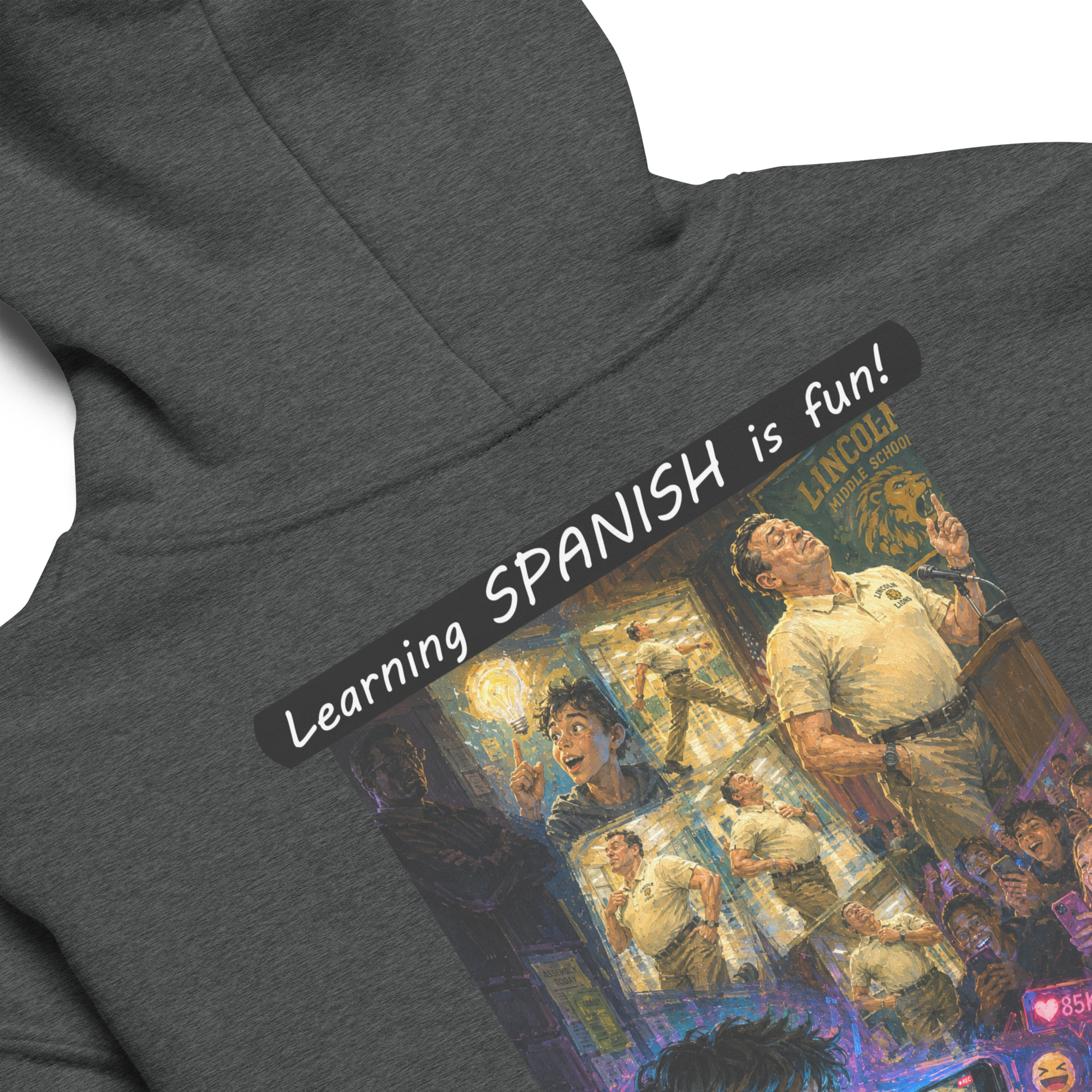 Youth Heavy Blend Hoodie - Learning SPANISH is fun! - The Influencer - Image 9