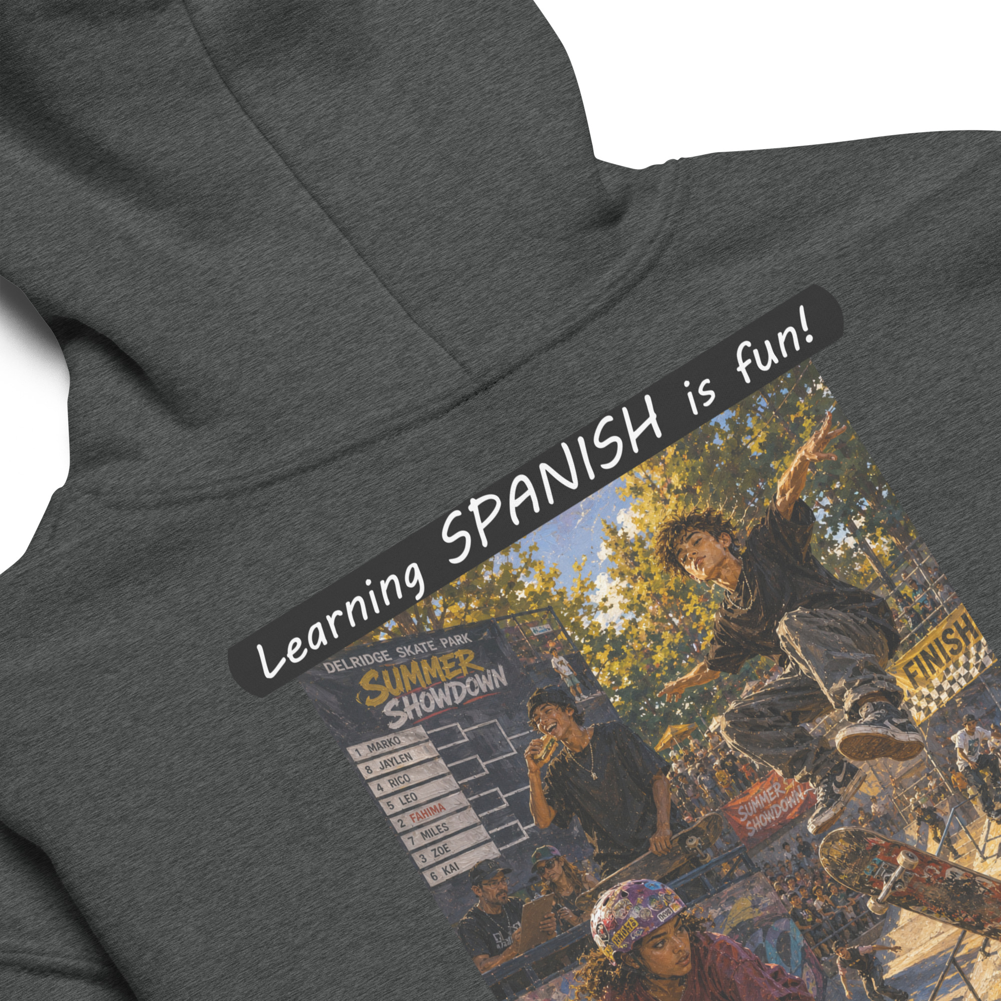 Youth Heavy Blend Hoodie - Learning SPANISH is fun! - The Summer Showdown - Image 10
