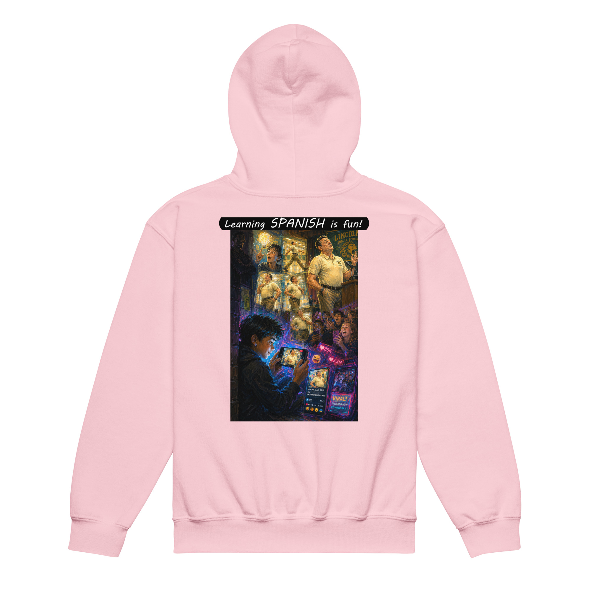 Youth Heavy Blend Hoodie - Learning SPANISH is fun! - The Influencer - Image 17