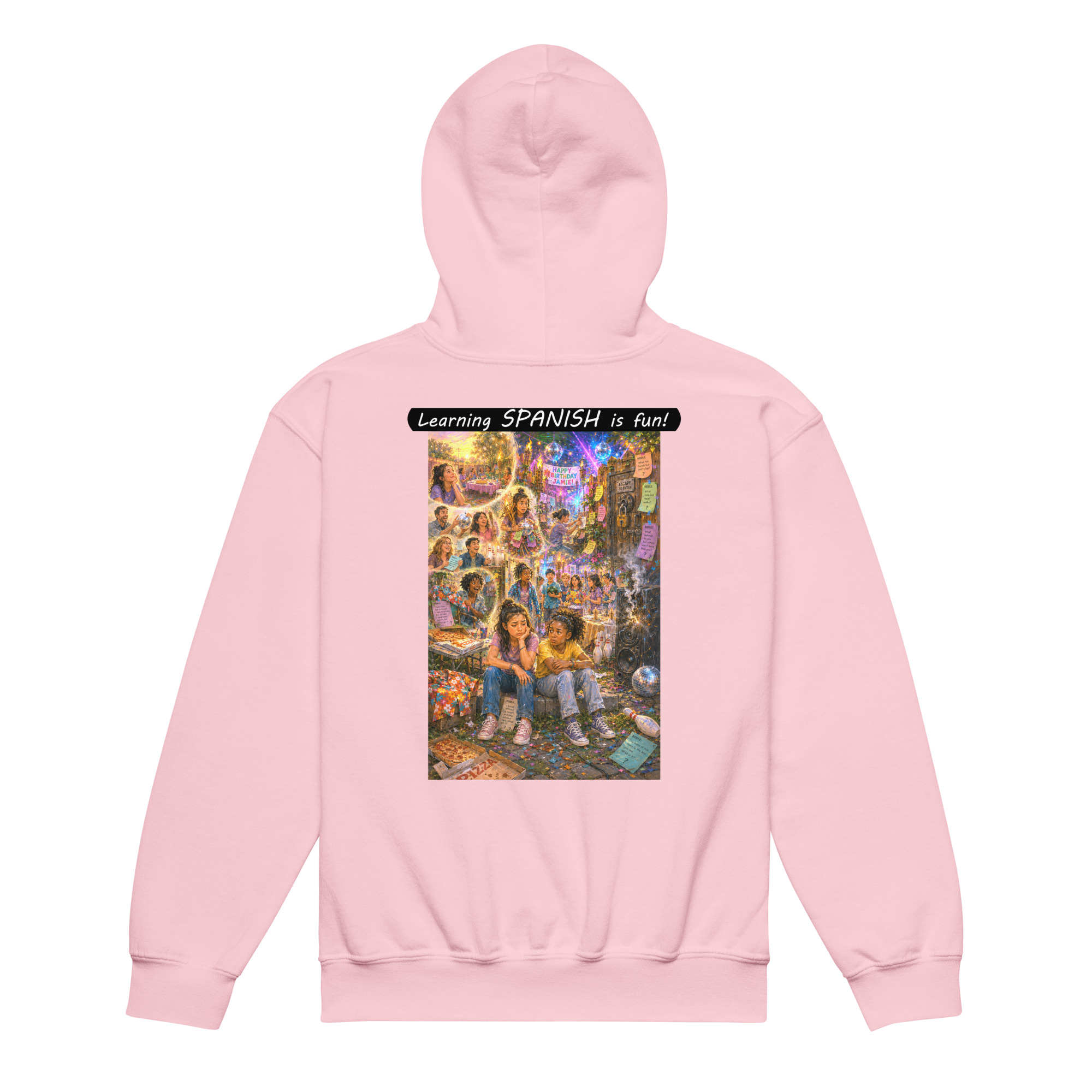 Youth Heavy Blend Hoodie - Learning SPANISH is fun! - The Surprise Party - Image 11