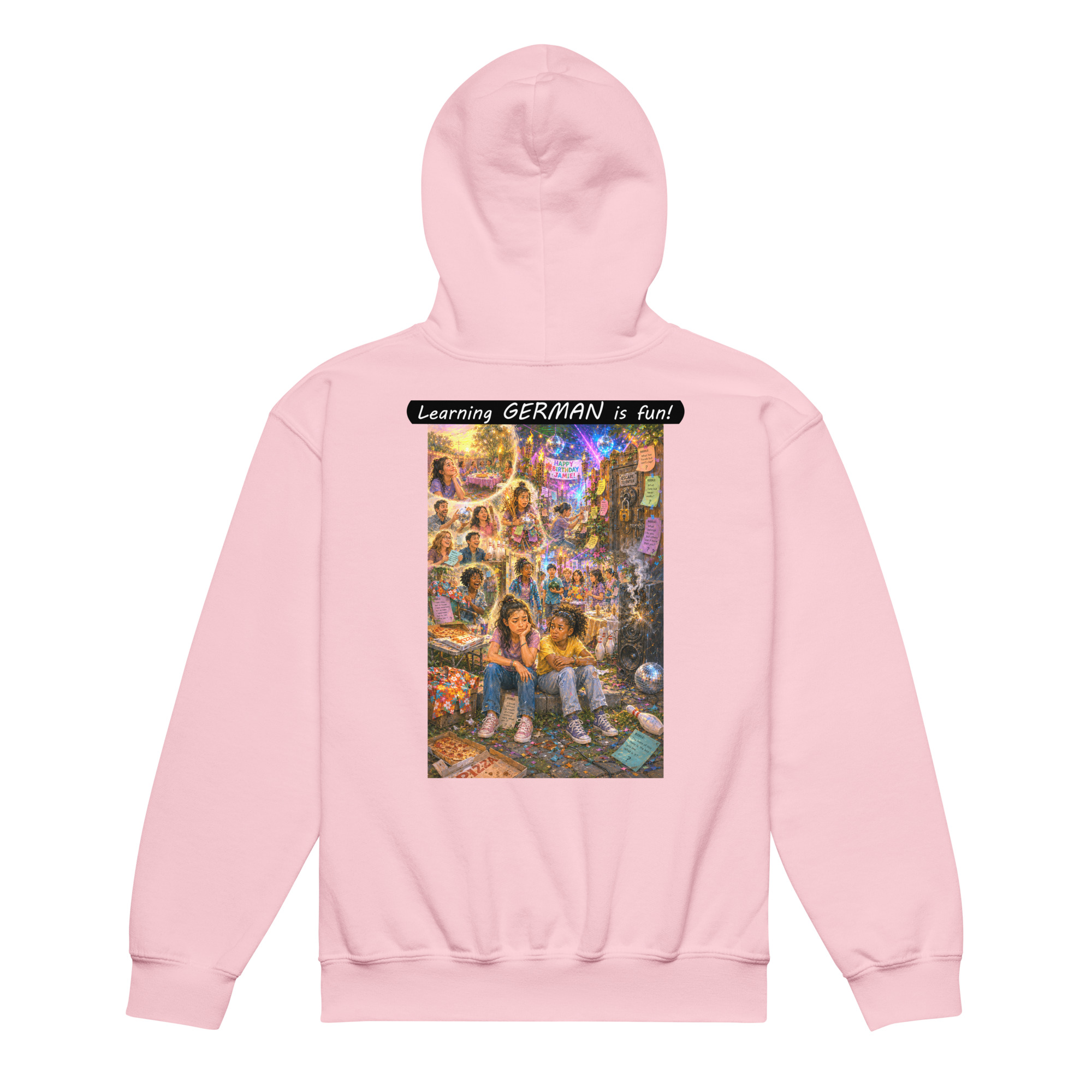 Youth heavy blend hoodie - Learning GERMAN is fun! - The Surprise Party - Image 7