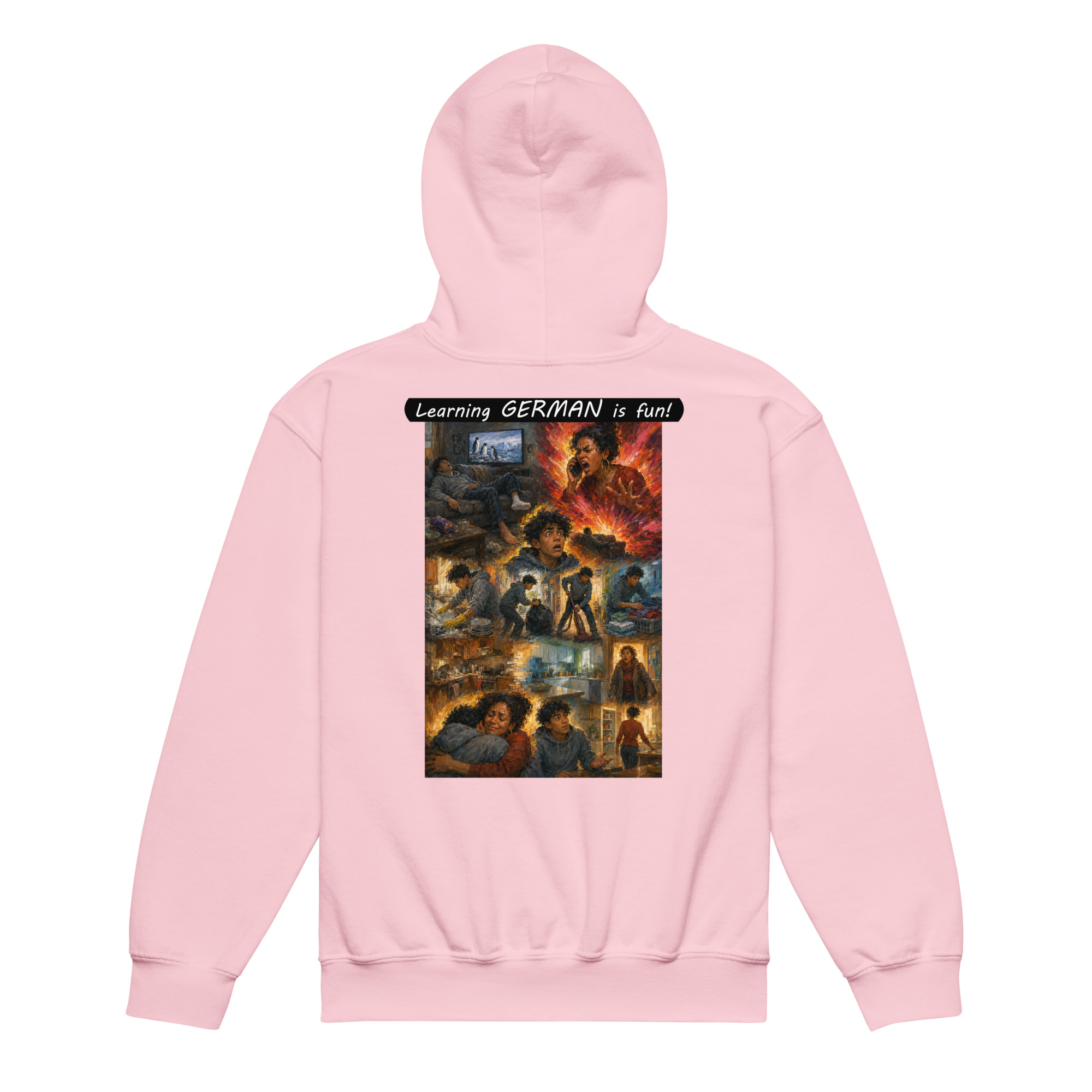 Youth heavy blend hoodie - Learning GERMAN is fun! - Your Mama - Image 19