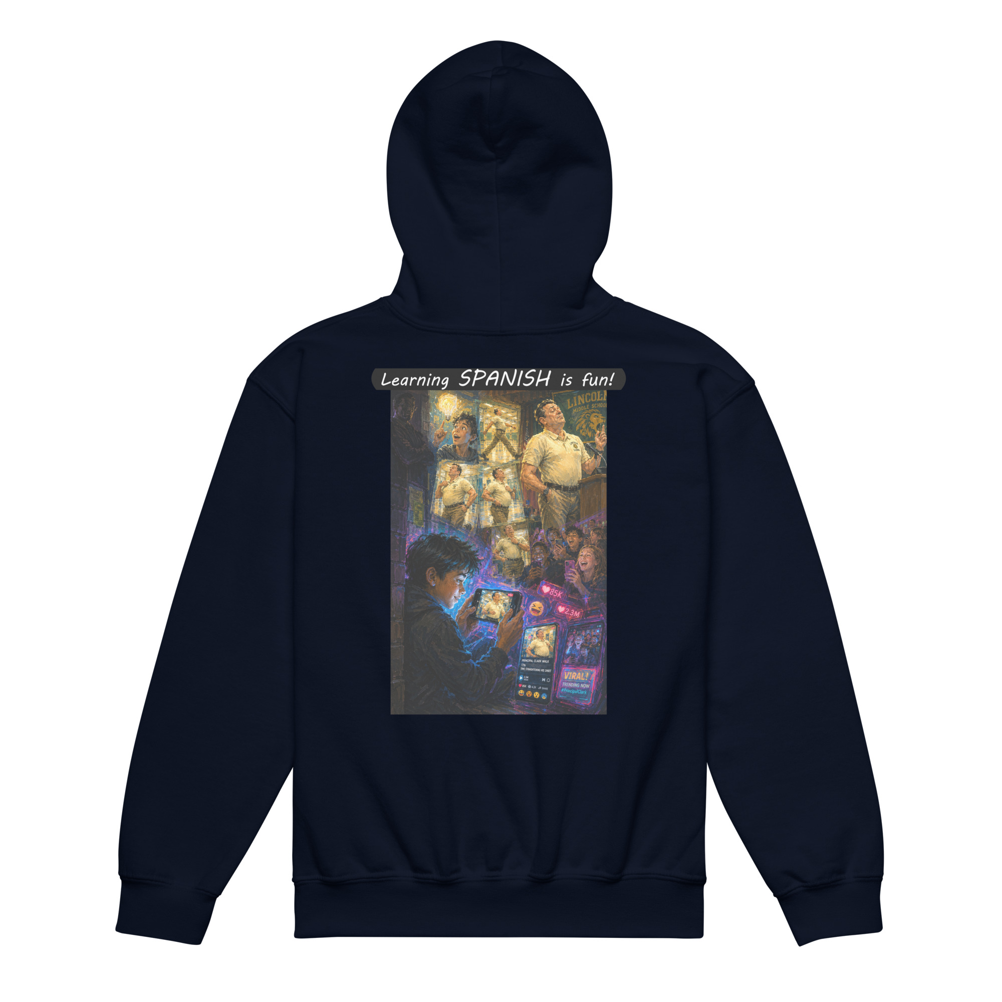 Youth Heavy Blend Hoodie - Learning SPANISH is fun! - The Influencer - Image 20