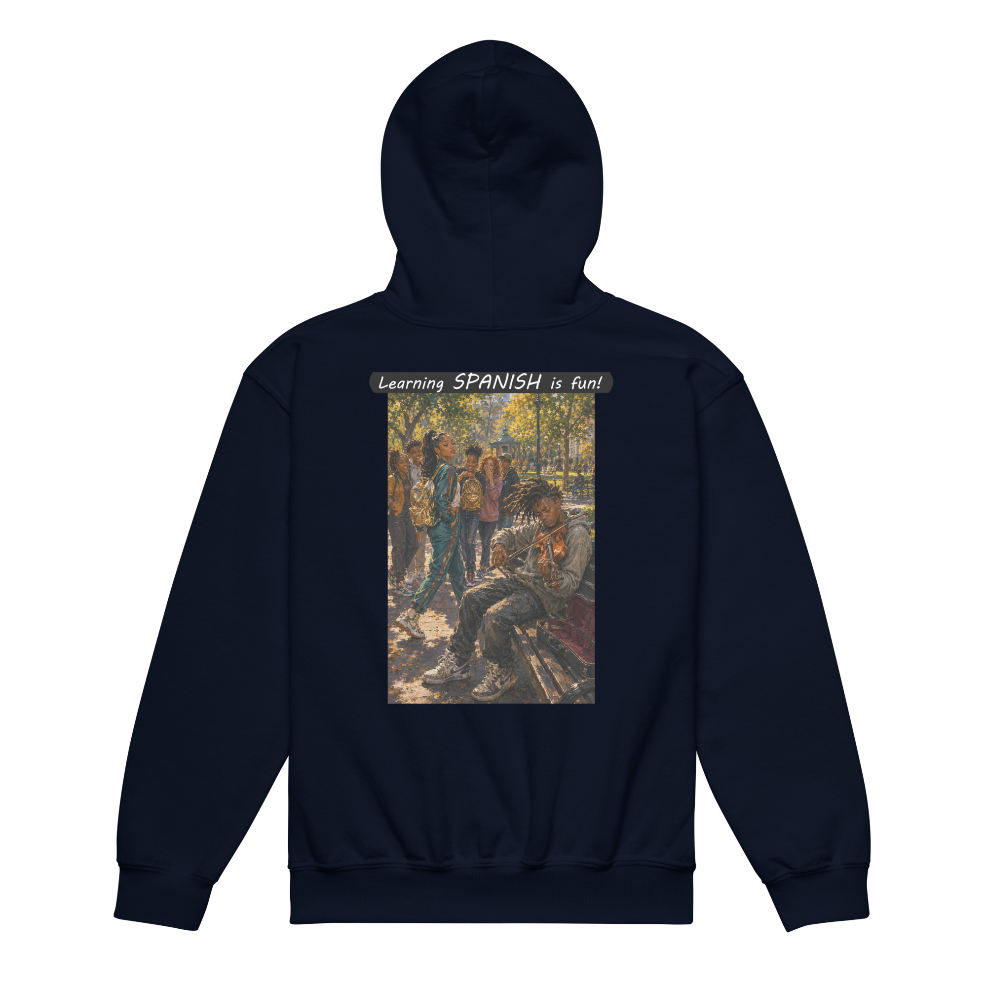 Youth Heavy Blend Hoodie - Learning SPANISH is fun! - The Spotlight - Image 8